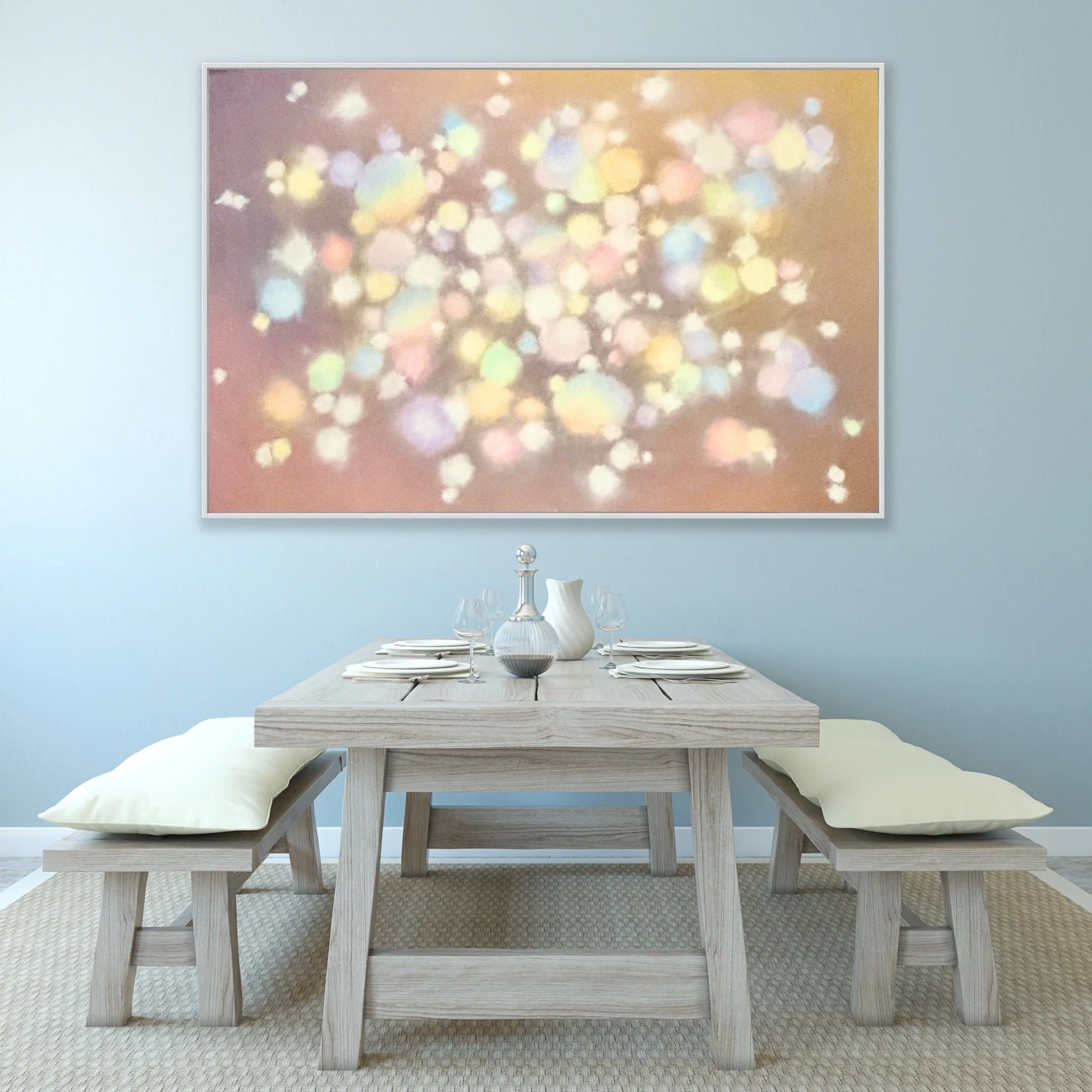 Heavenly Dwelling Christian wall art giclée print abstract colorful painting heaven touching earth