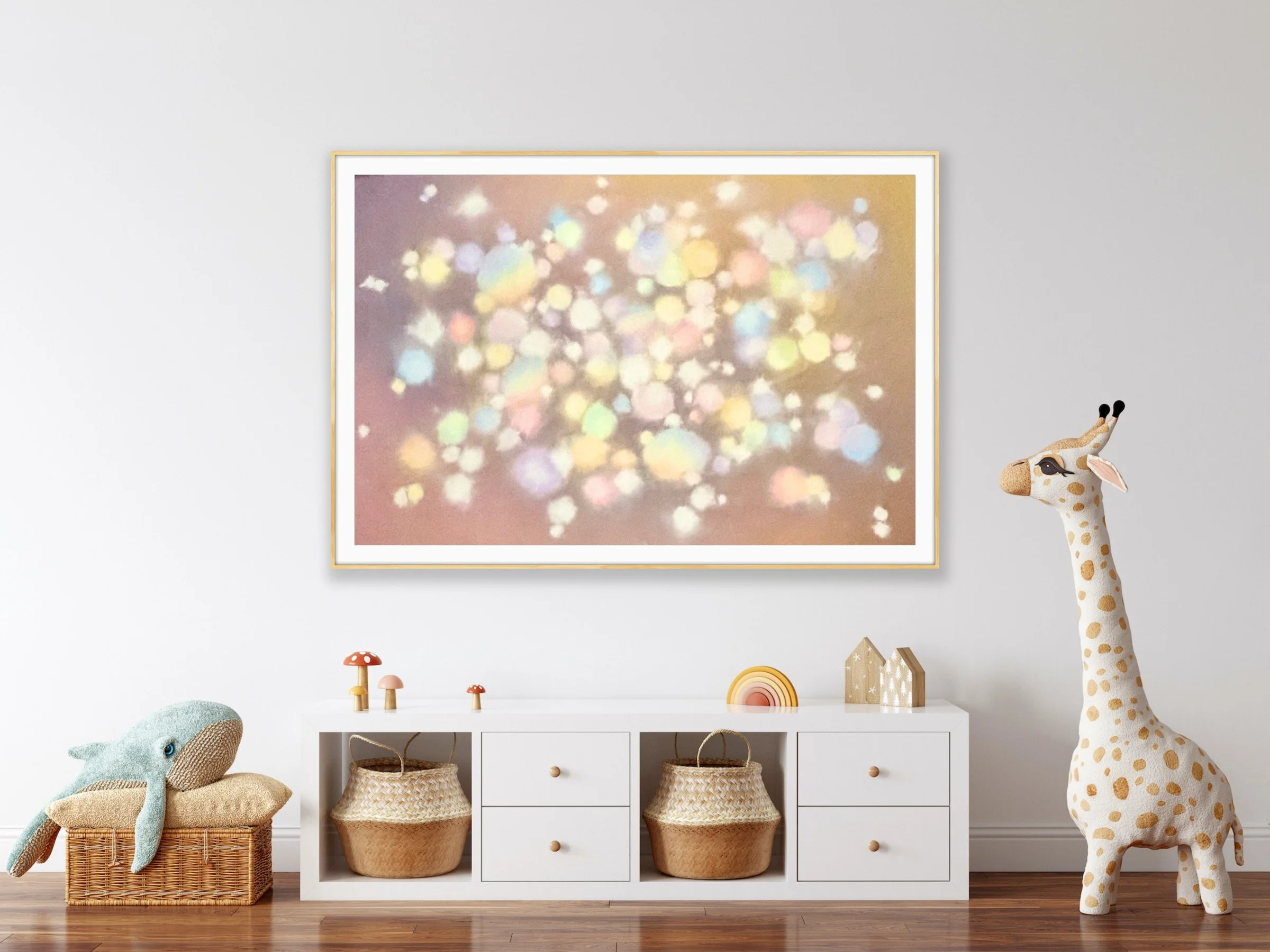 Heavenly Dwelling Christian wall art giclée print abstract colorful painting heaven touching earth