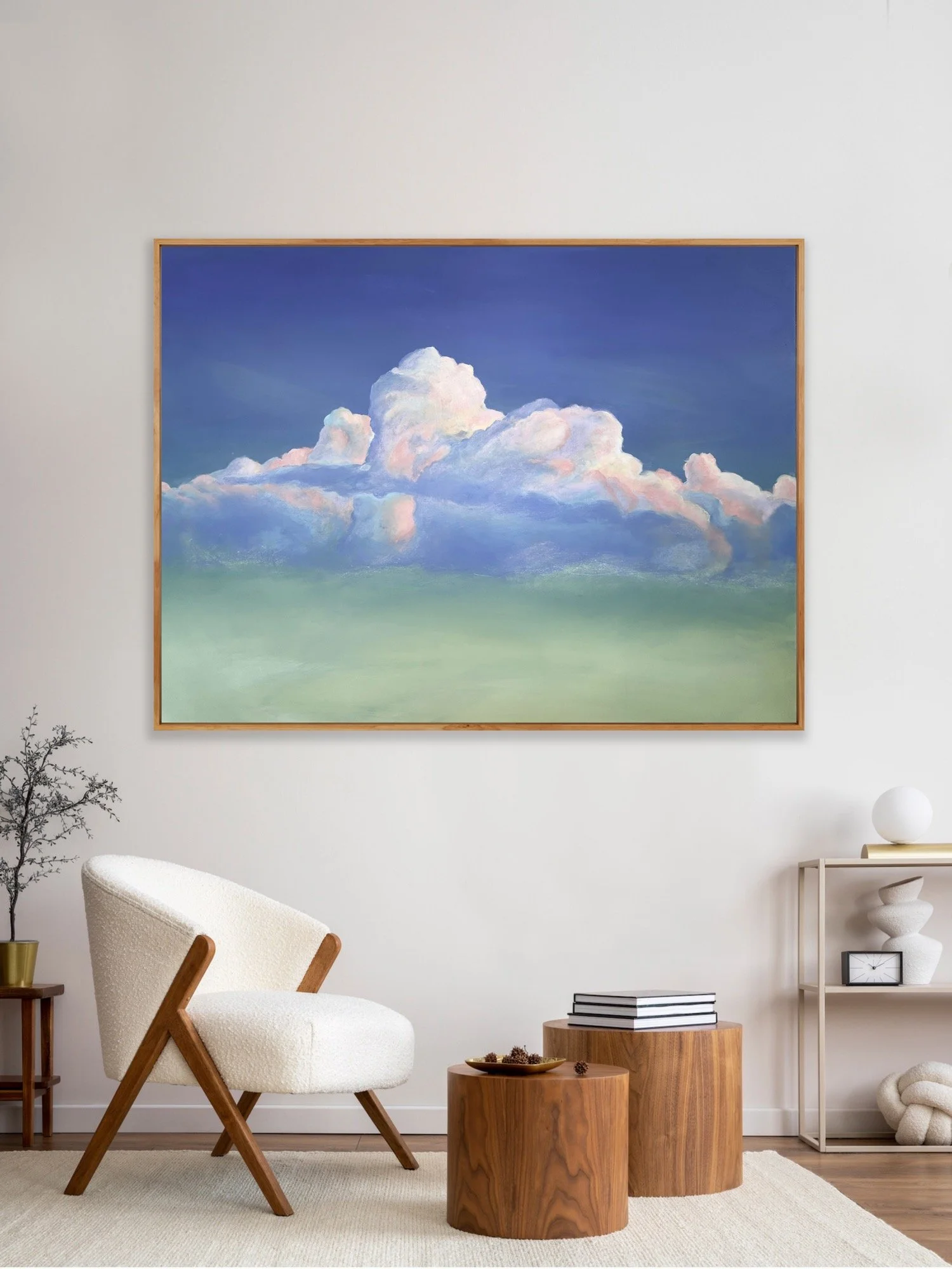 Cloud by Day colorful Christian cloud wall art giclée print with soft pastel sky and light