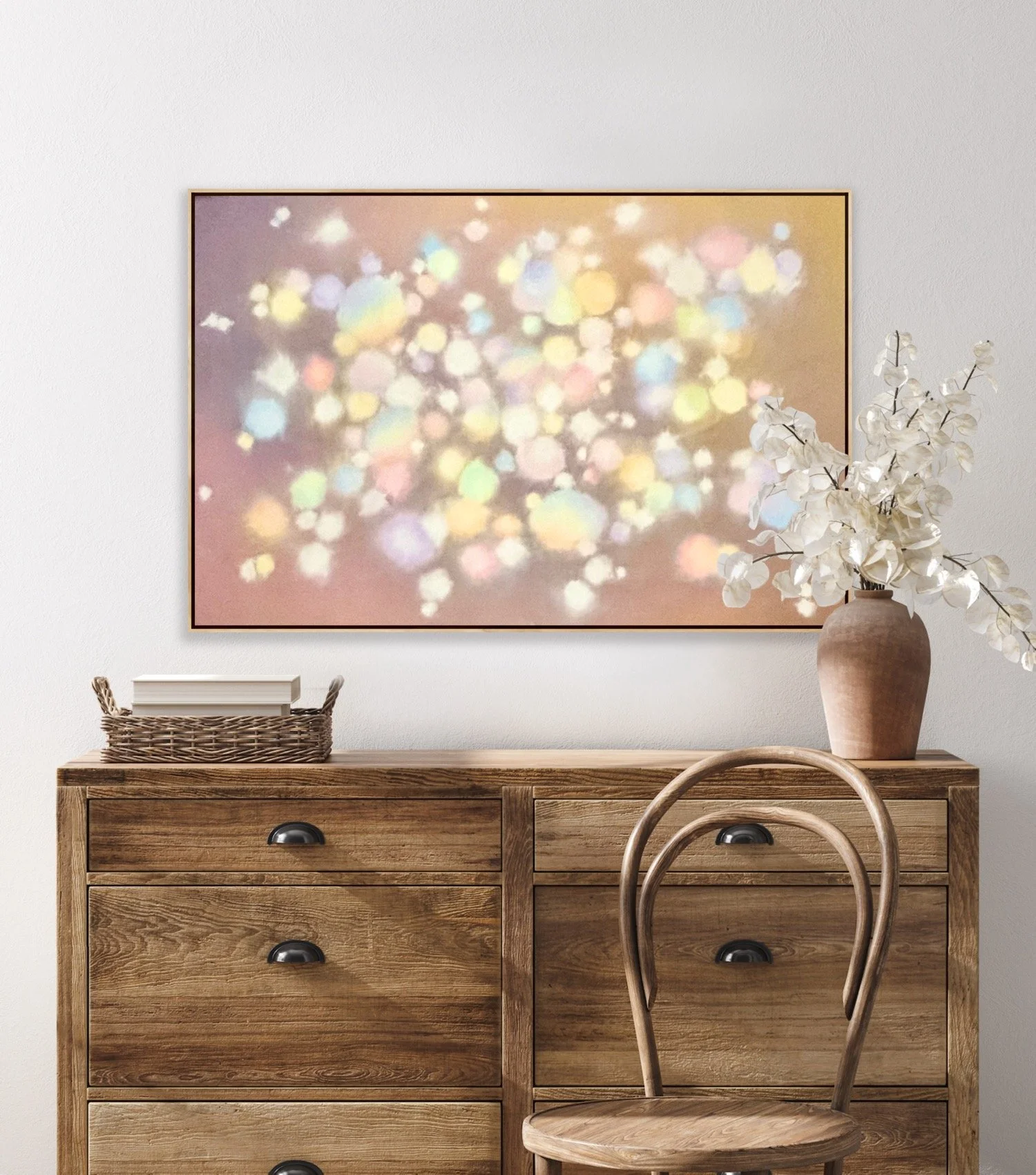 Heavenly Dwelling Christian wall art giclée print abstract colorful painting heaven touching earth