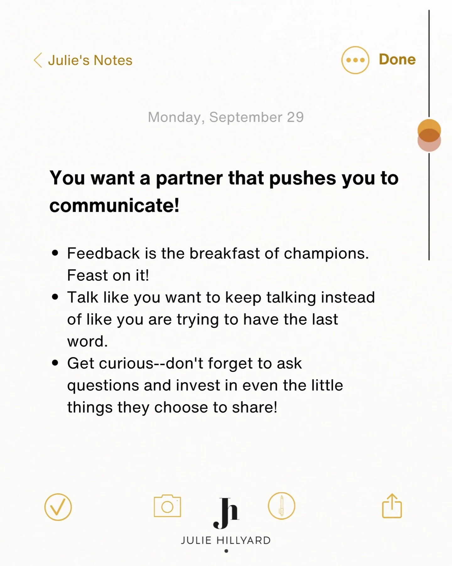 Happy Monday! Here are a few reminders for you to start out your week strong…
#OurSweetSpot #TalkToConnect #IntentionalConversations #CouplesWhoGrow
#FlipBookForConnection #JulieHillyard #CommunicationIsConnection