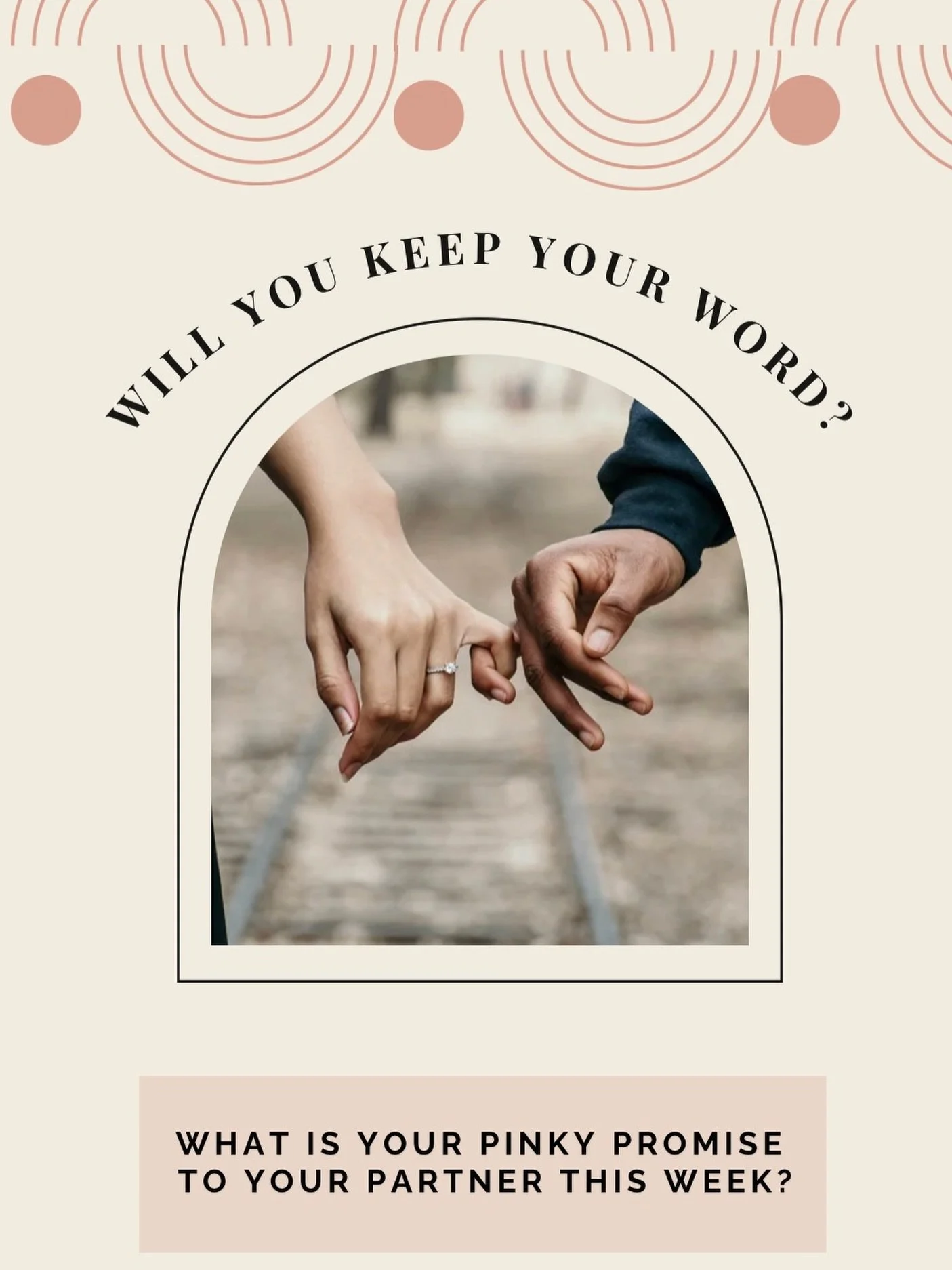What is something you can commit to do this week for your relationship? Seal it with a pinky-promise.

#TalkToConnect #personalgrowth #communicationconnection #emotionalhealth