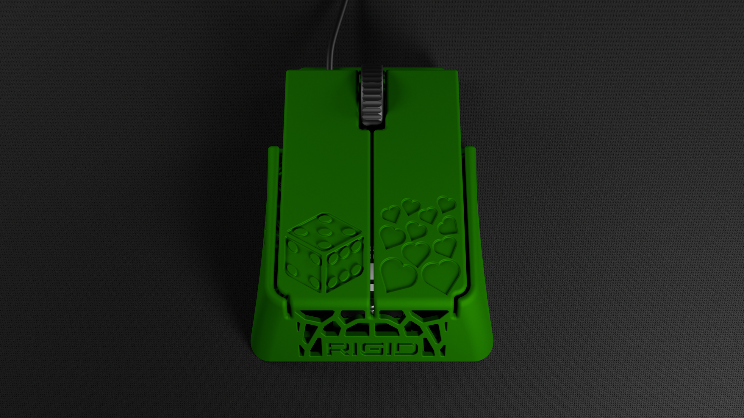 CLR1 Green Gaming Mouse - Dice & Hearts Edition