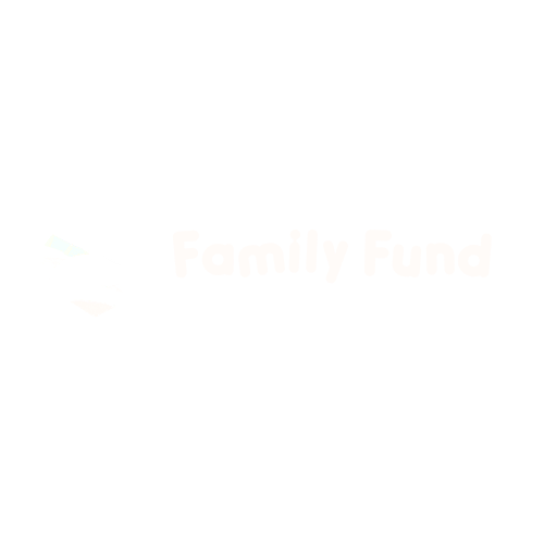 Black background with a white, irregular heart shape next to the words 'Family Fund' in bold, and below that, 'Helping disabled children' in smaller font.