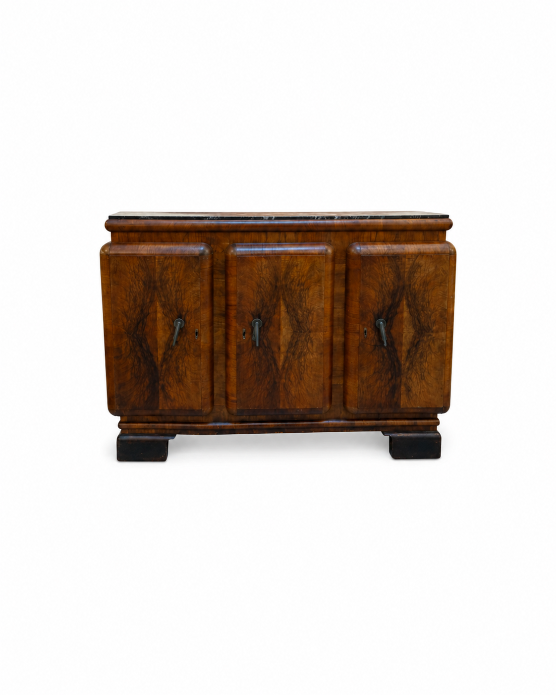 French Art Deco Walnut Sideboard, c. 1930