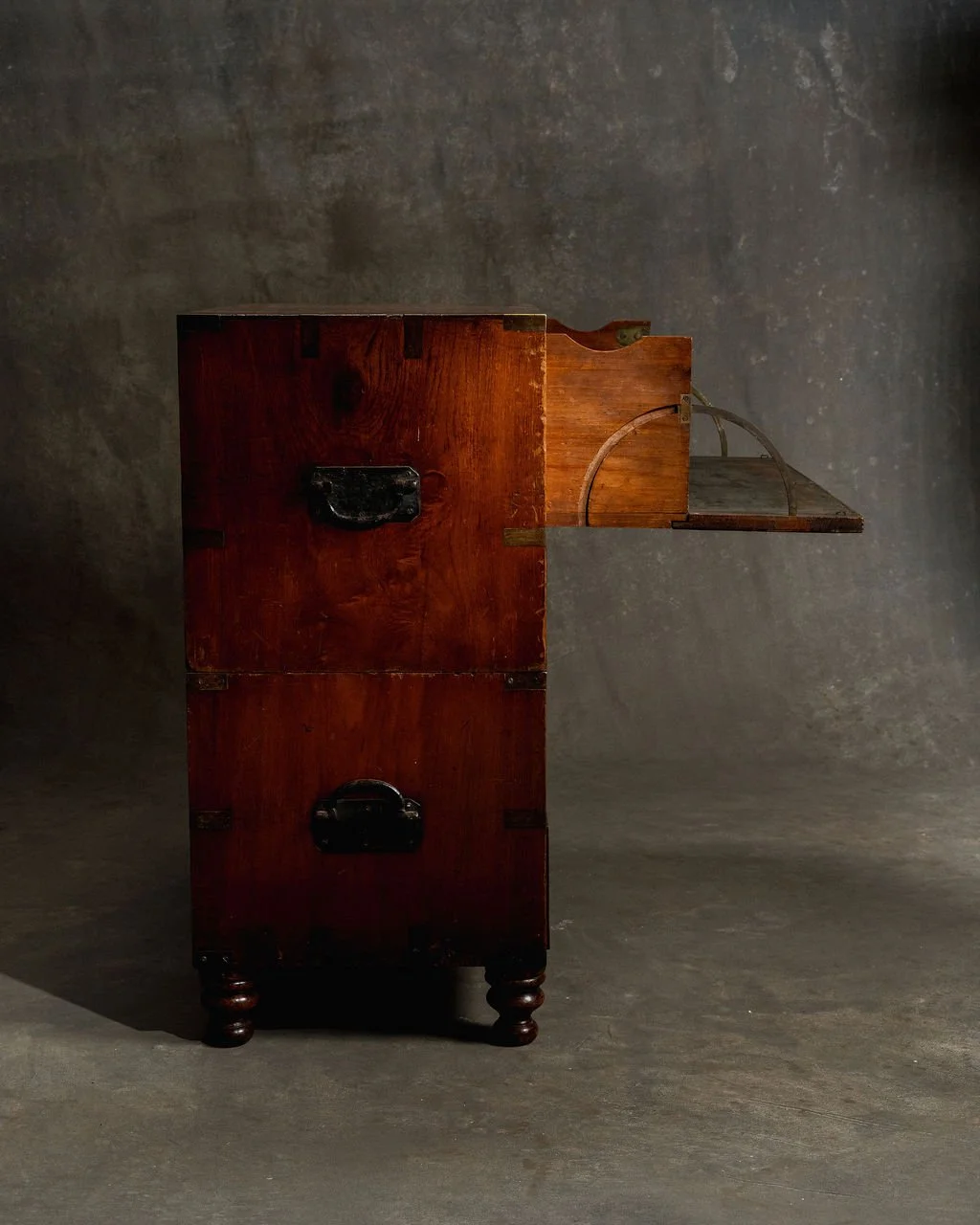 19th Century Teak Campaign Chest6.jpg