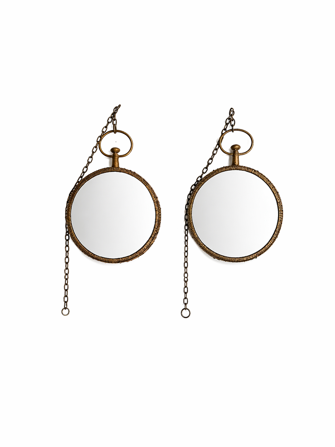 Pair of Spanish Mid-Century Brass Mirrors