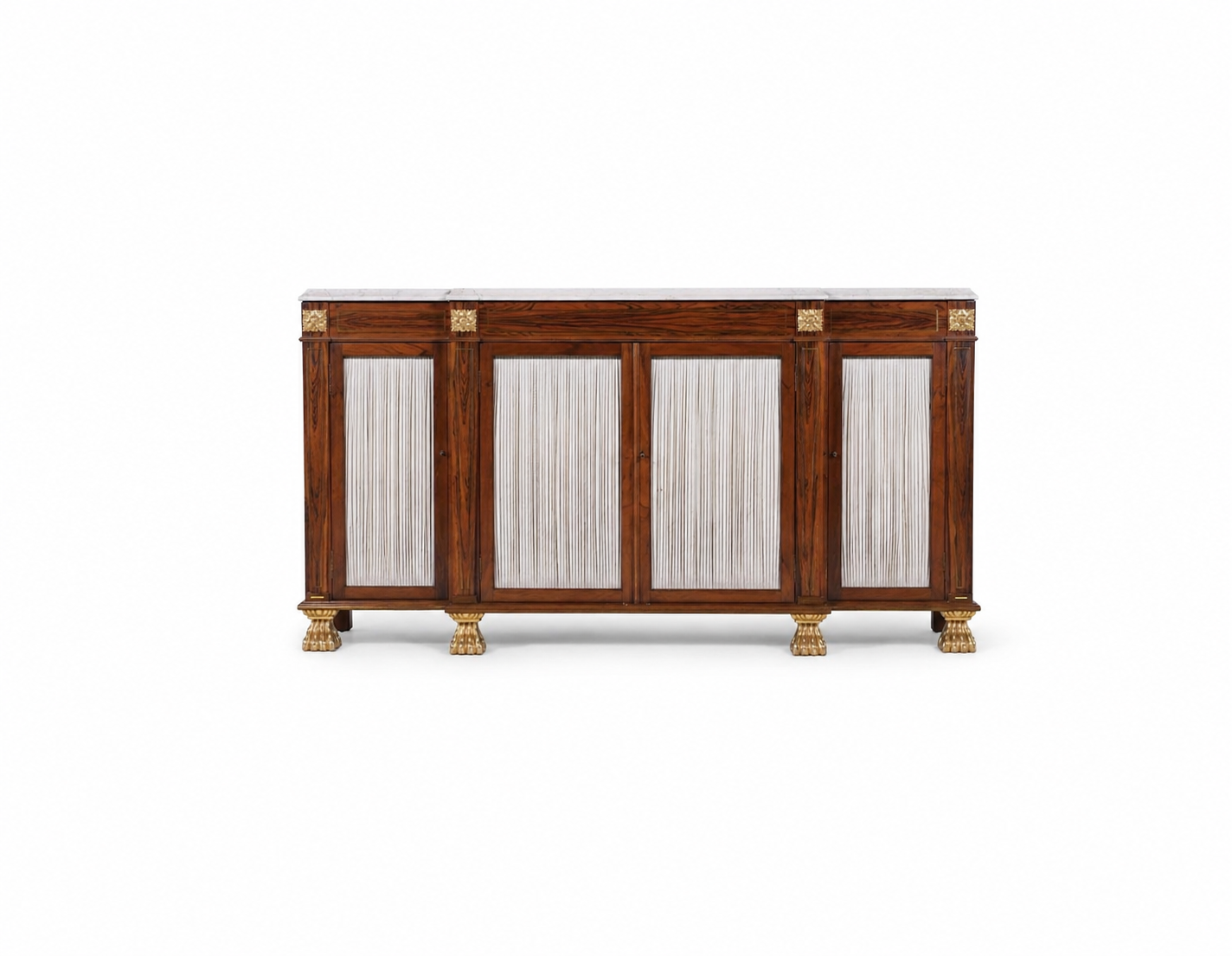 Regency-Style Rosewood & Parcel-Gilt Side Cabinet, 20th Century front.png