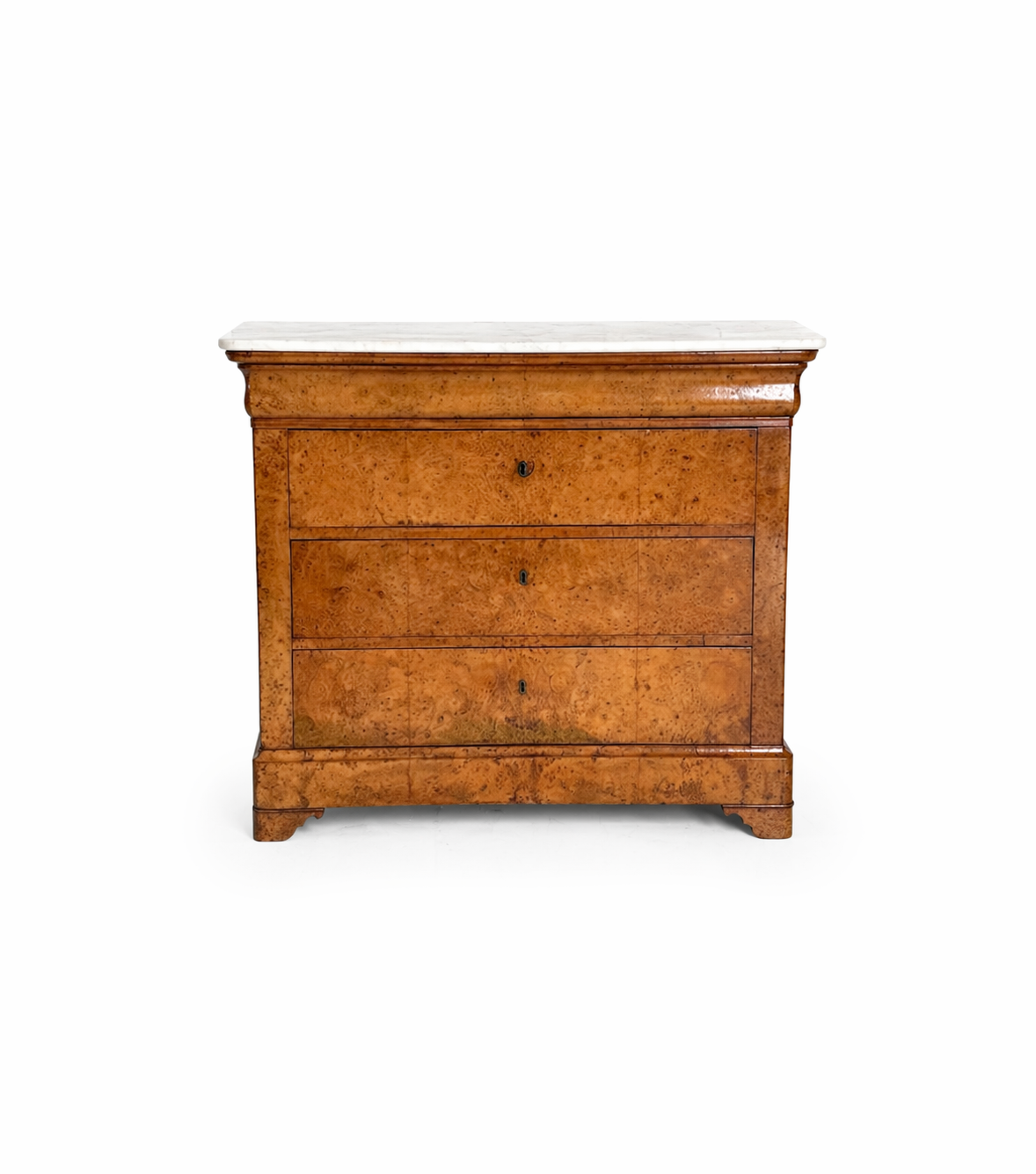 Louis Phillipe Burl Elm Marble Top Commode