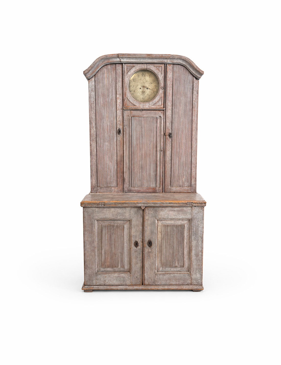 Gustavian Swedish painted clock cupboard