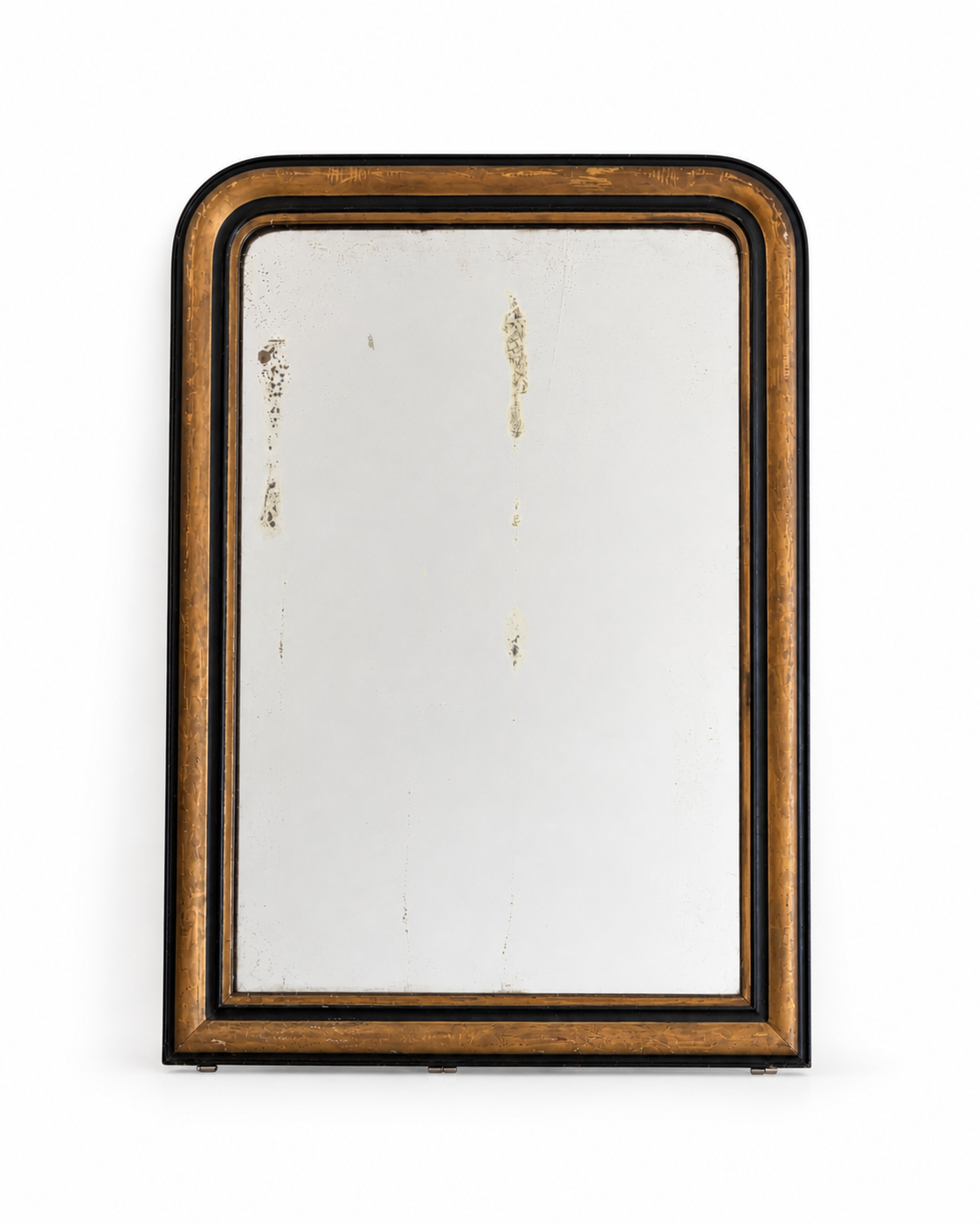 Antique Black & Gold Curved Mirror.png