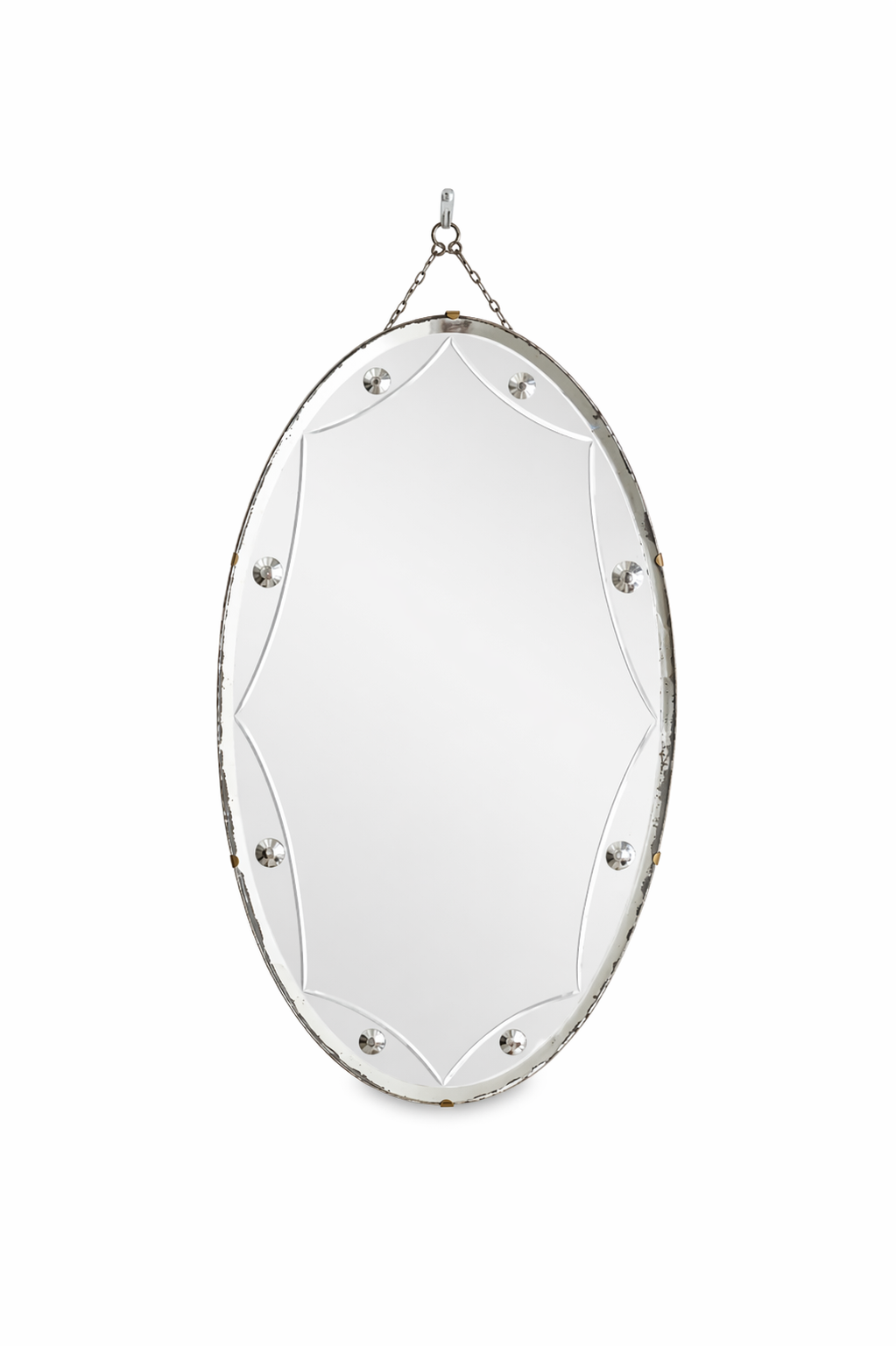 Single Oval English Gypsy Mirror, c. 1900