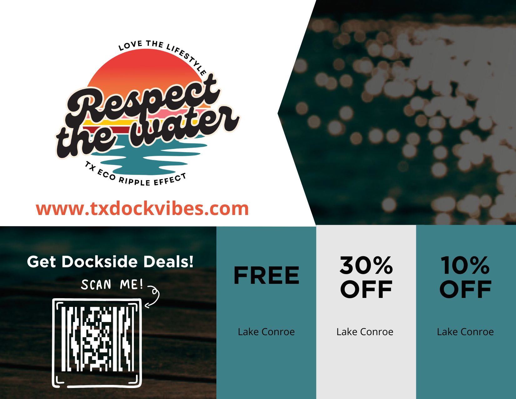 A promotional newsletter for TX Dock Vibe Dispatch, with a dark background, large white text, a paragraph describing the newsletter's purpose, and a pink 'Subscribe' button next to an email input box.