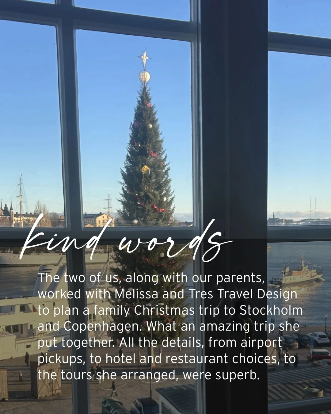 Such an amazing trip to plan for repeat clients and their wonderful daughters. Stockholm and Copenhagen should be right up there on your travel list&mdash;beautiful cities, great food, stunning hotels with warm hospitality (even in December). Multi-g