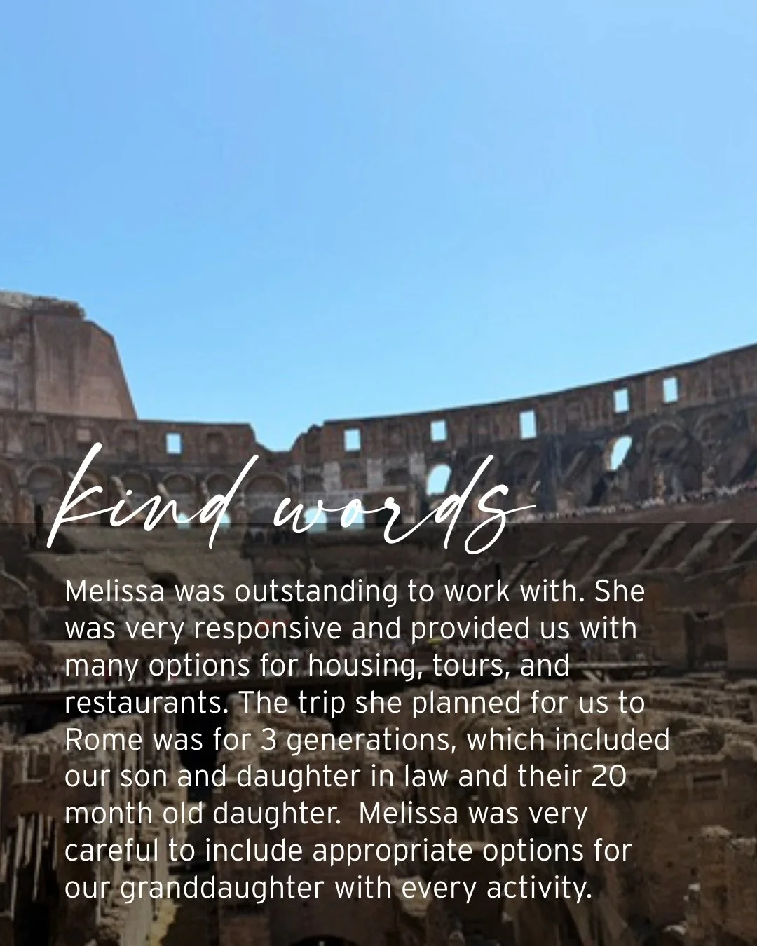 It&rsquo;s really simple to make me happy. Wonderfully sweet clients. A chance to flex on my love for Italy. And amazing partners who make me look good.

When Barb and Tom asked for help planning this trip, my answer was a quick YES. We found a great