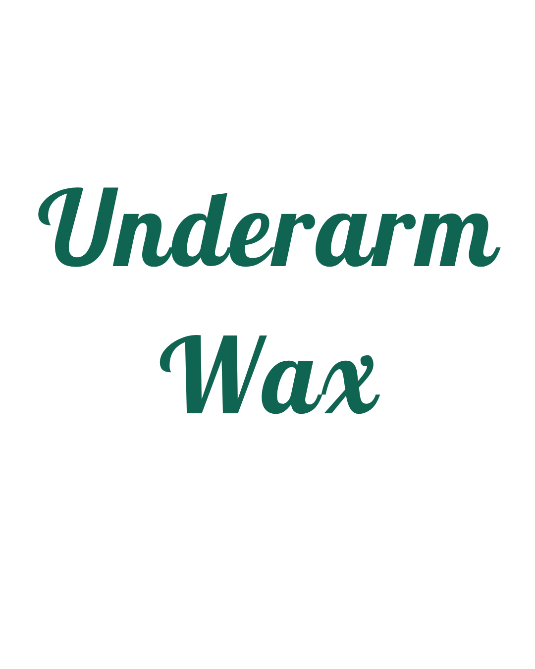The word 'Underarm' written in green, italicized font on a white background.