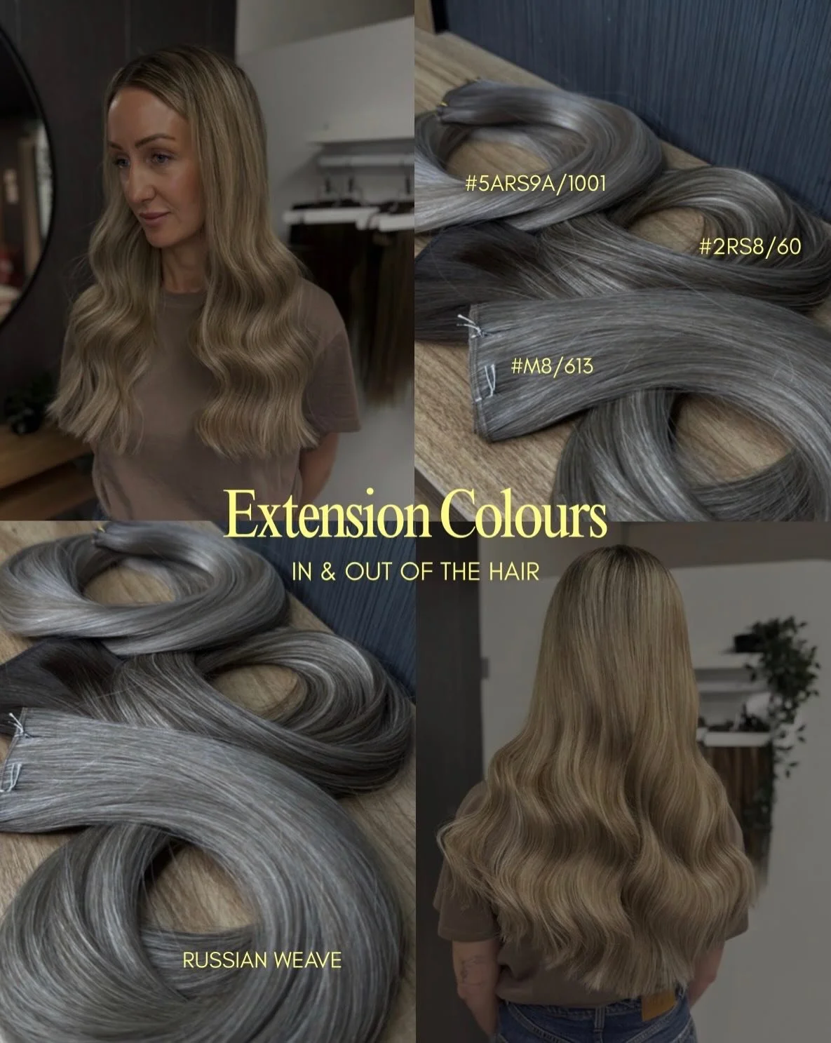 Extensions in &amp; out of the hair✨

We love to mix &amp; match a variety of different shades to achieve the best blend for your hair! 

Sometimes the colour matching process can look scary🤣 but it always turns out beautiful! We promise🤎

#hairext