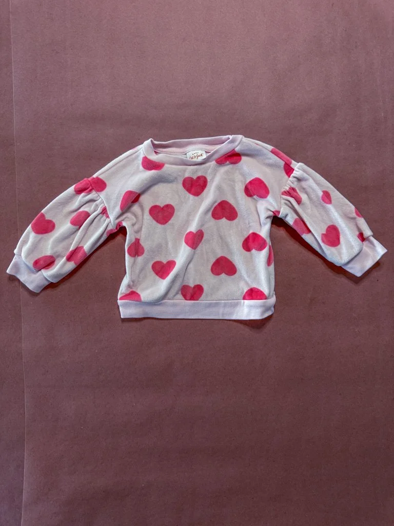 Baby Hearts Pink Sweatshirt 12m