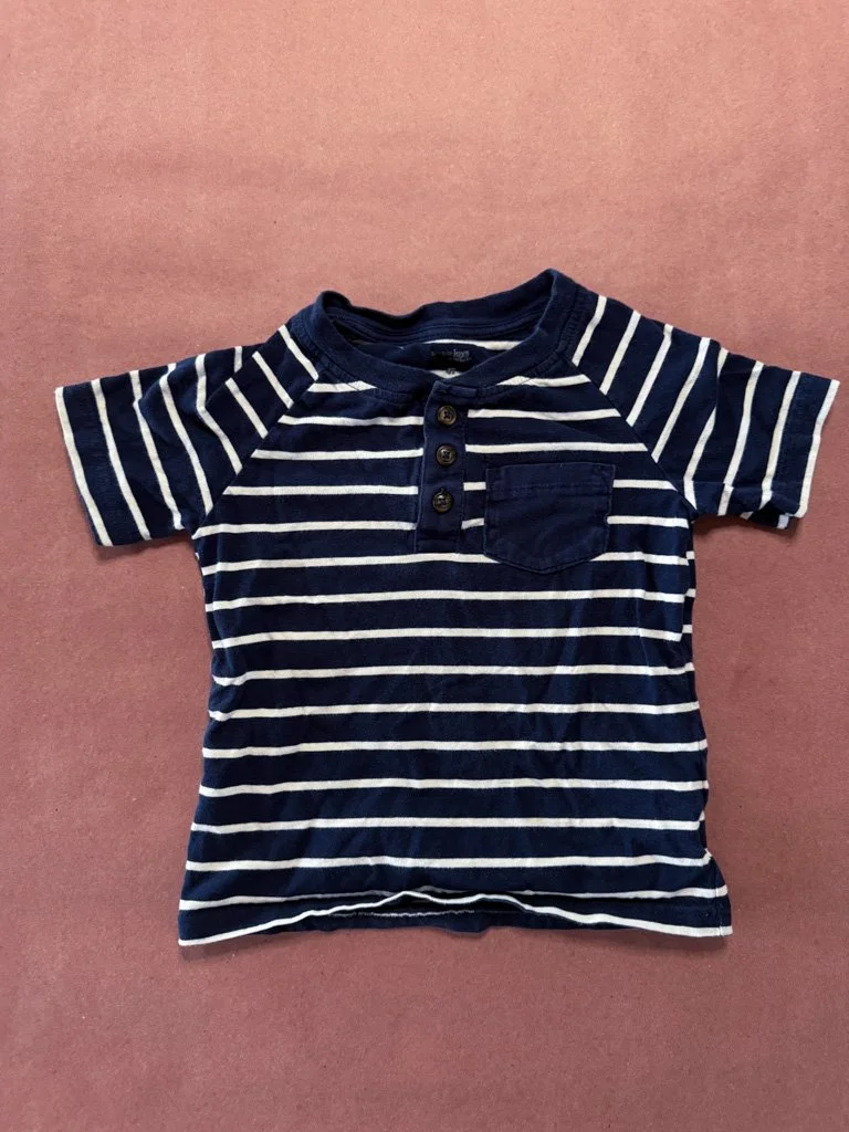 Navy/White Striped Shirt 4T