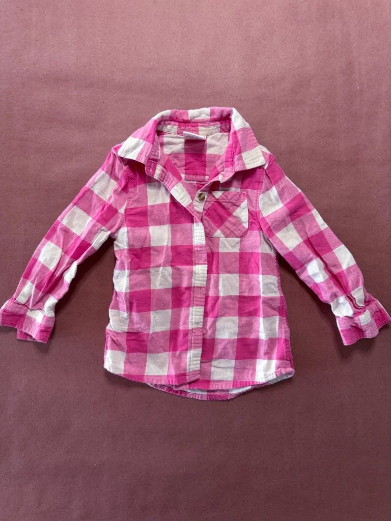 Pink/White Flannel 2T