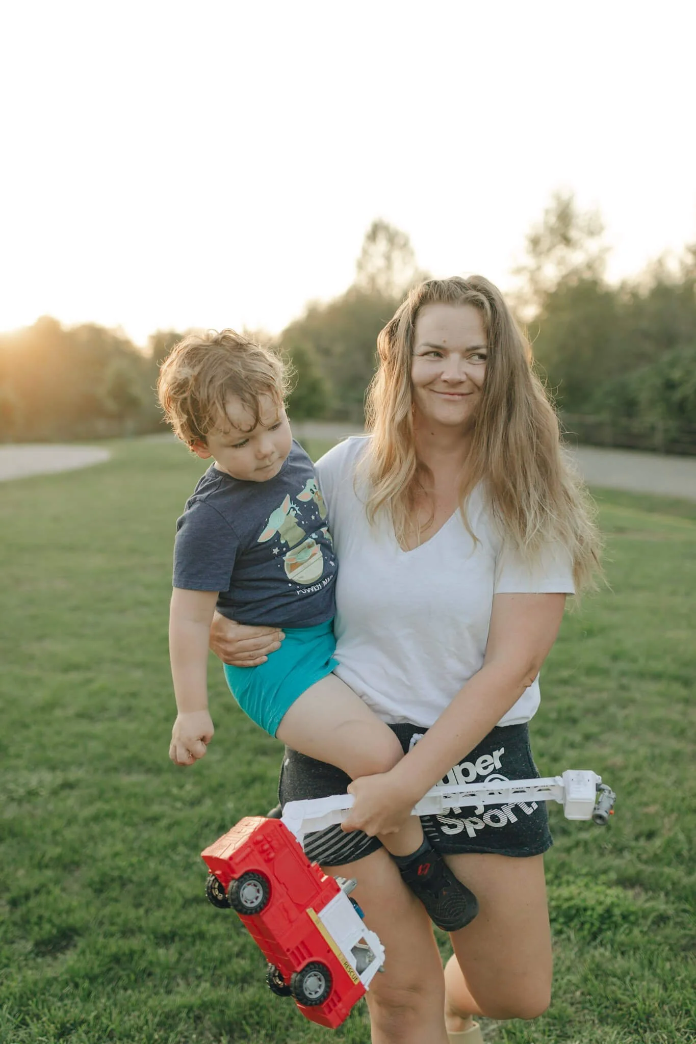 Sophie Carter and Son at sunset