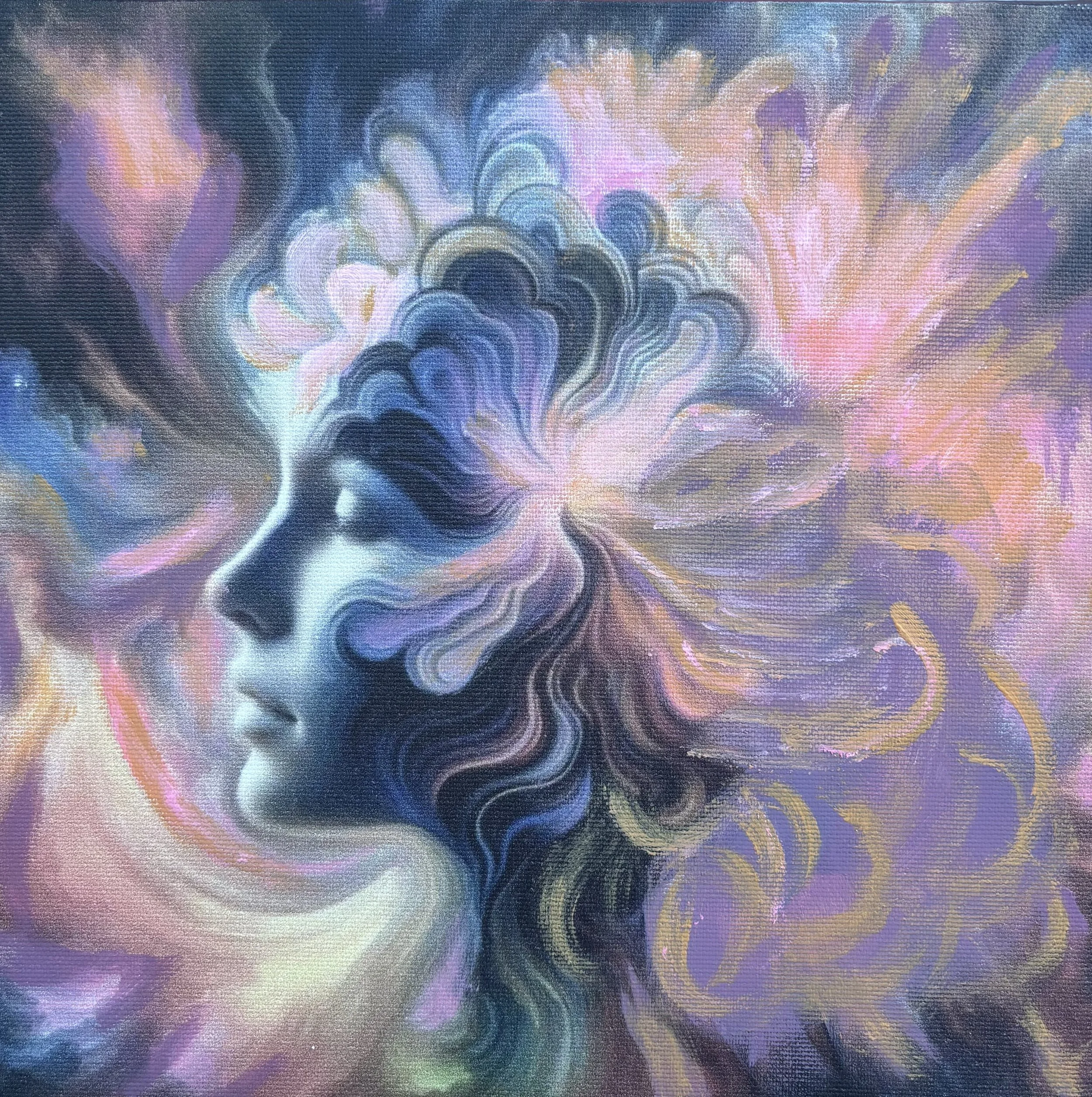 Dream 
8x8in
Mixed media on stretched canvas 
$500 