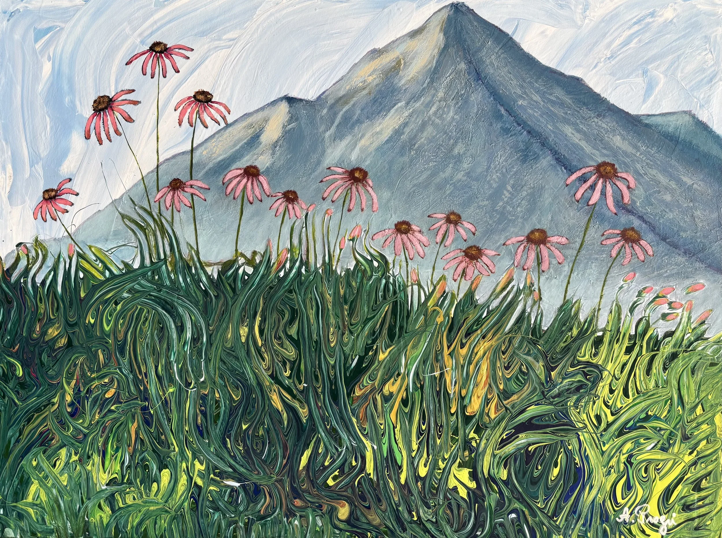 Coneflowers 
30x40x1.5in
Acrylic on Canvas 
$2,500

