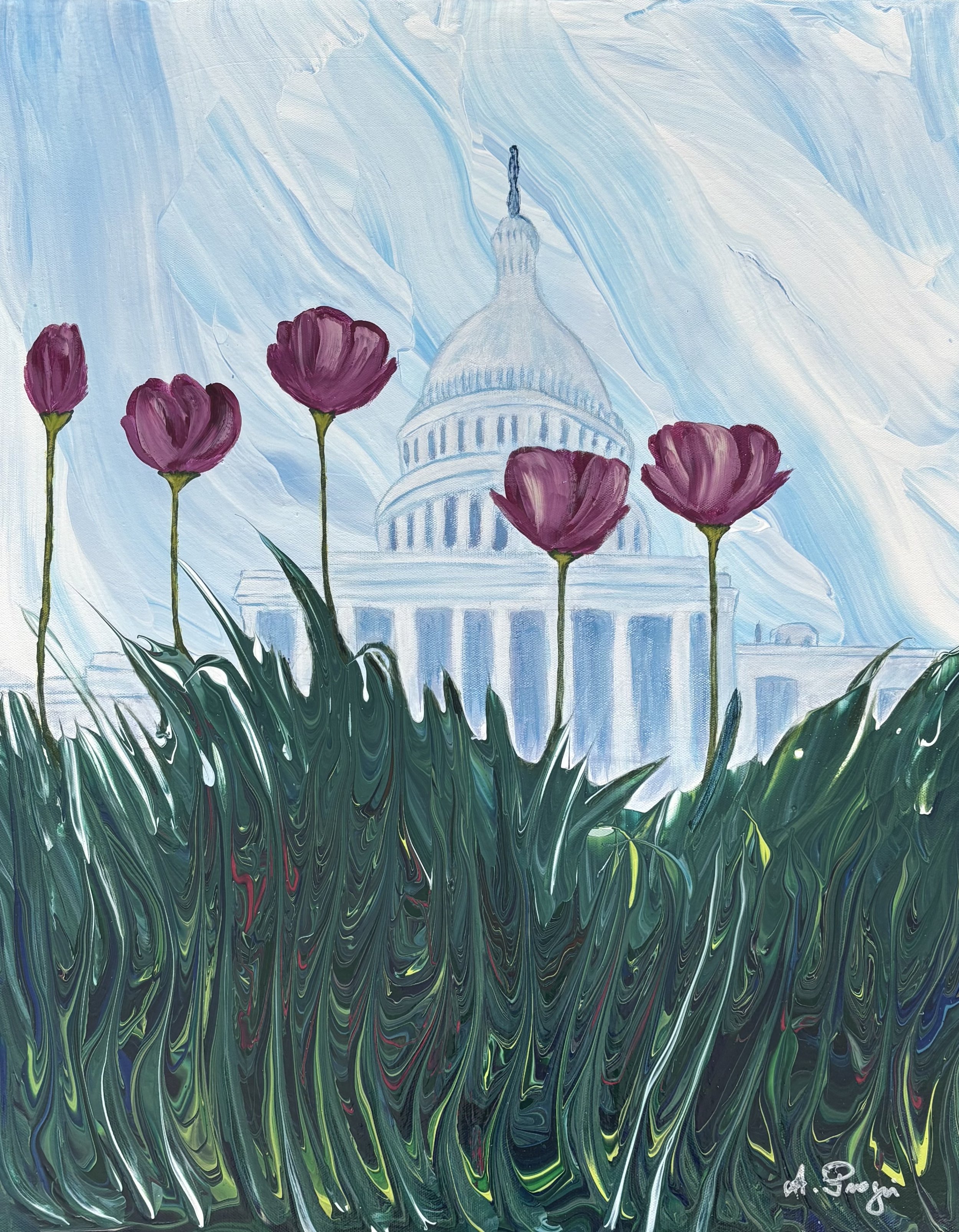 purple tulips