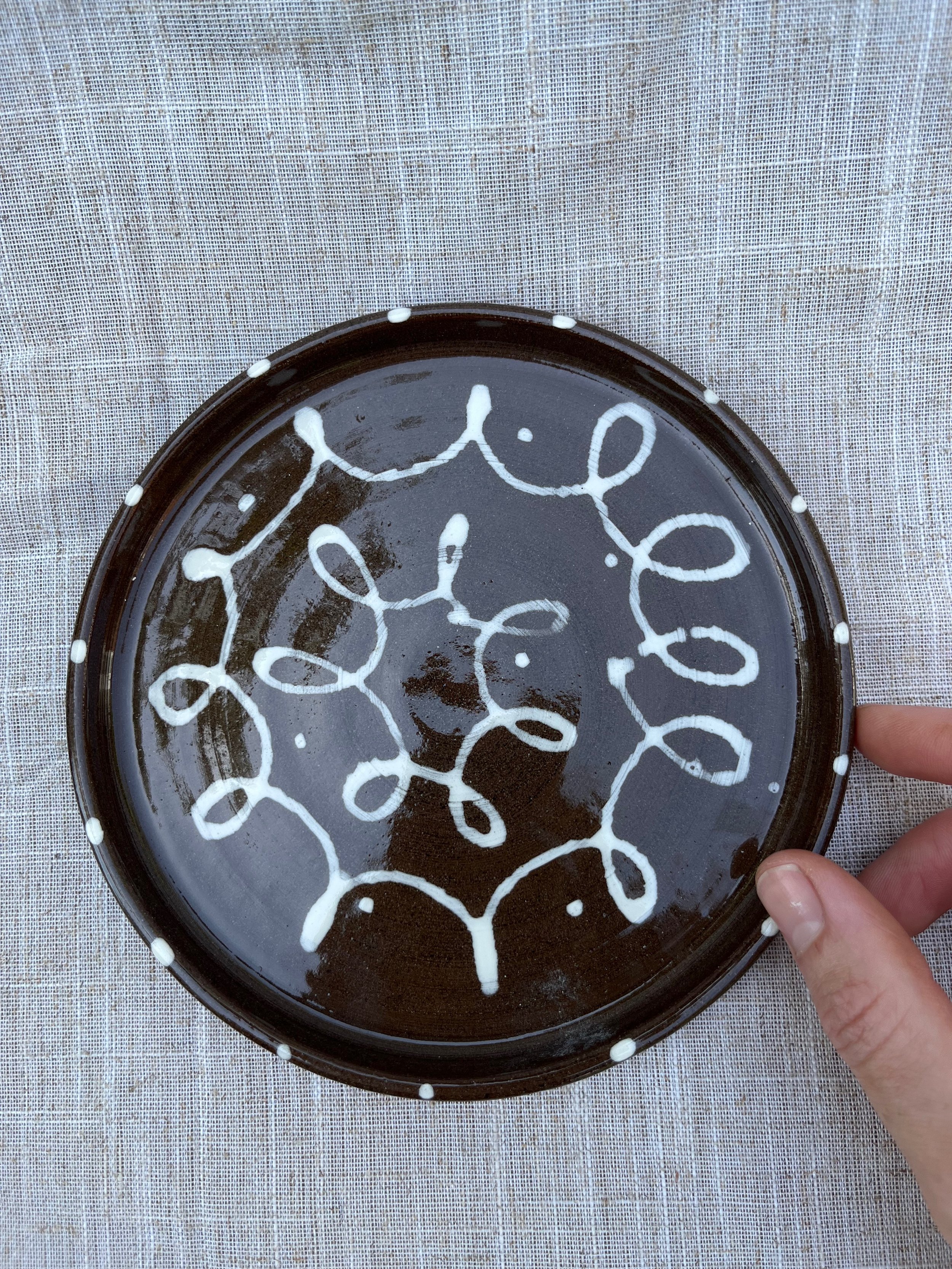 Small Loopy Terracotta Plate