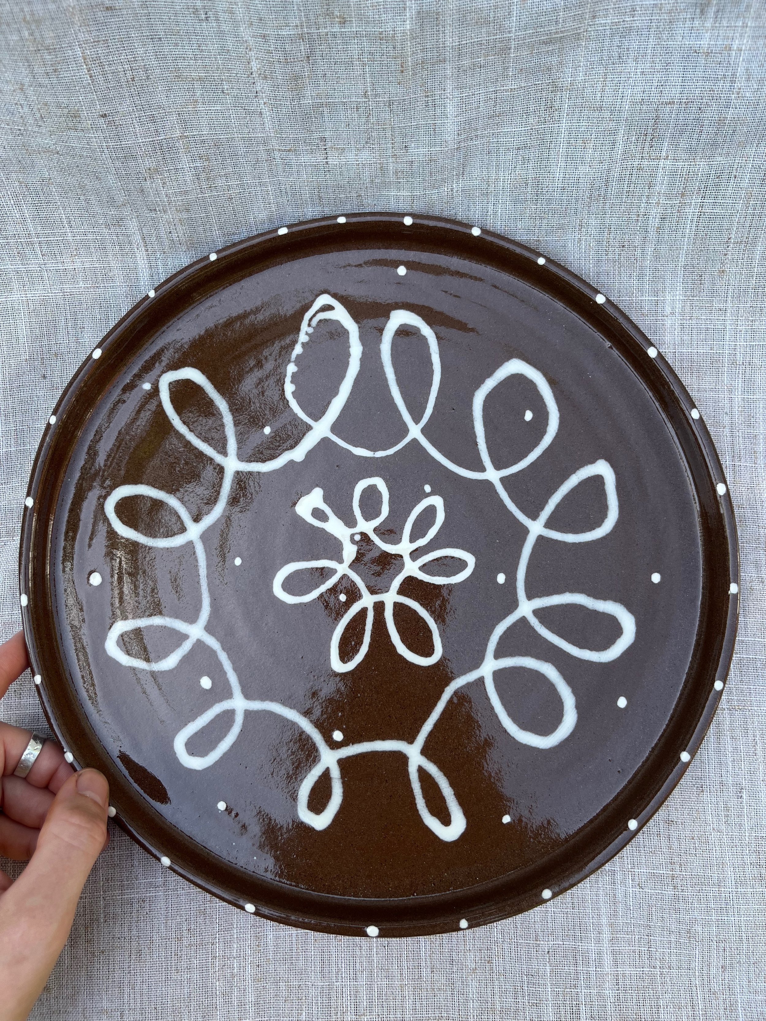 Loopy Terracotta Handless Platter