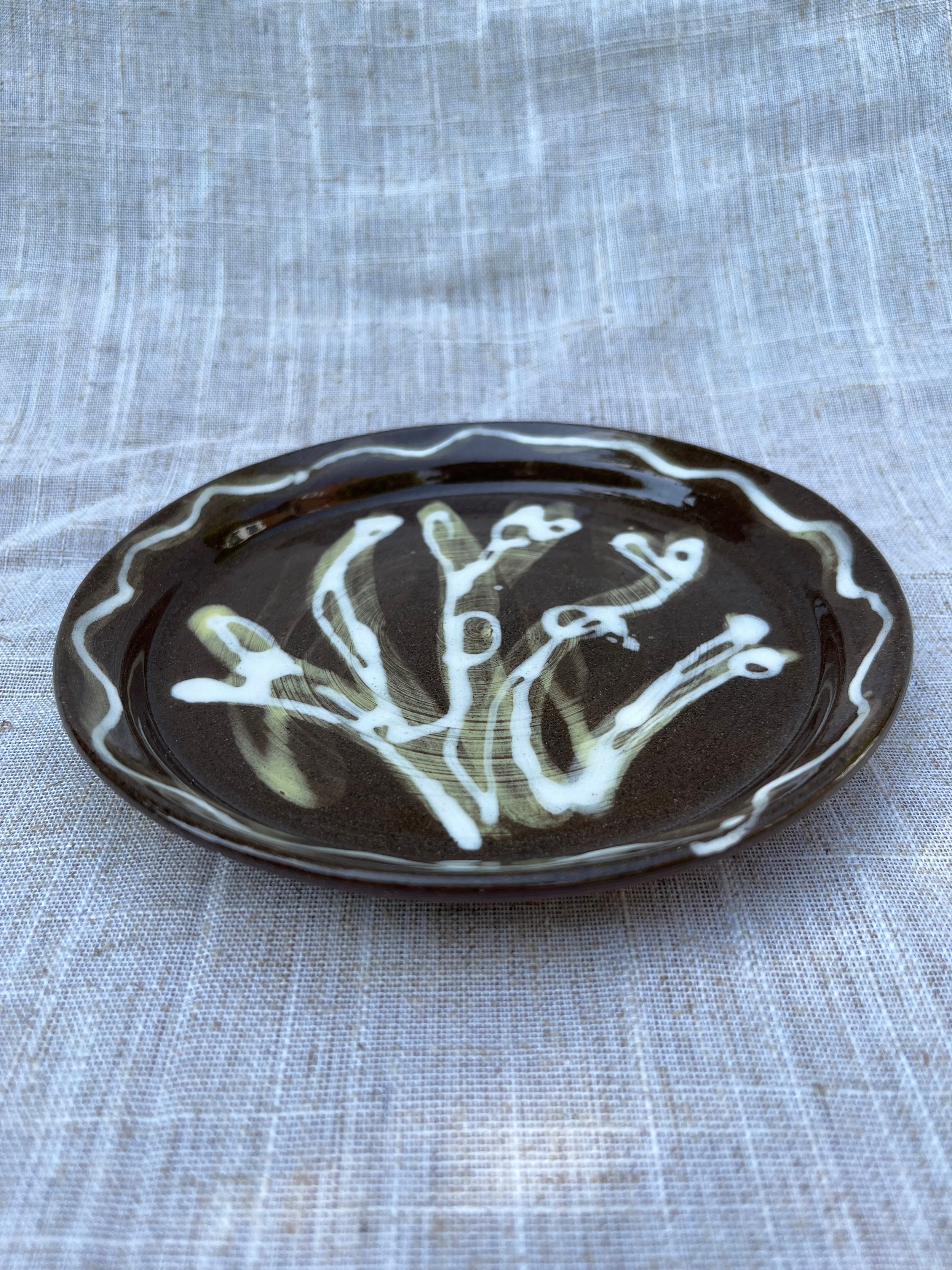Terracotta Seaweed Plate