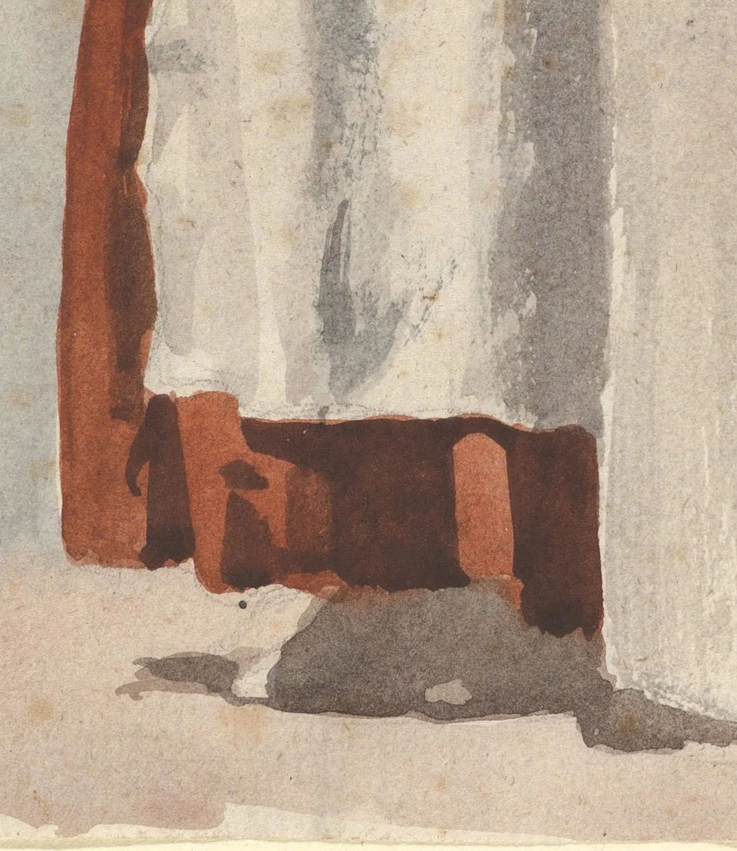 Detailansicht: Kleidung, Formen und Farbübergänge in Italian Woman (naher Zoom)