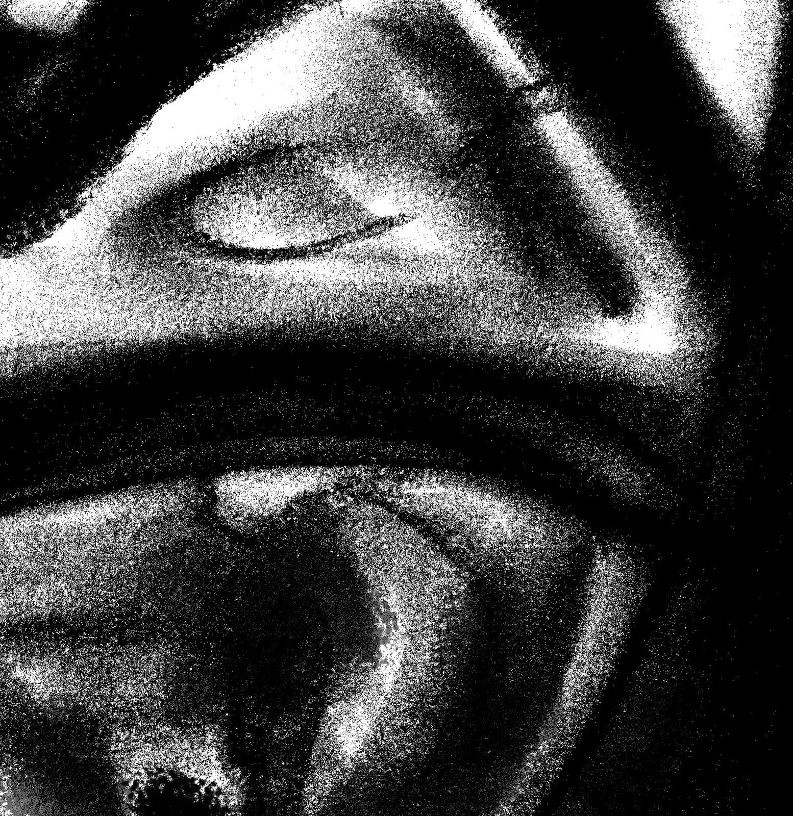 Detail von „Der Wald“ mit abstrakten schwarz-weißen Strukturen