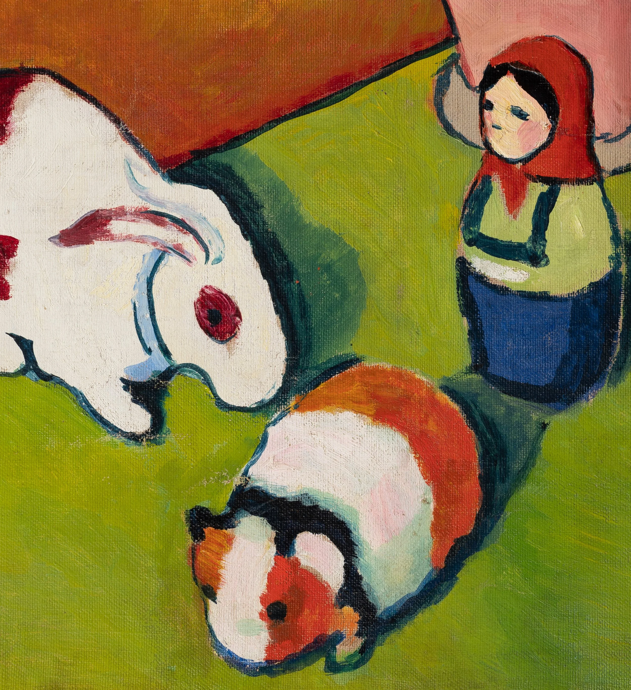 Detailansicht: Farbflächen und Komposition in Walterchens Spielsachen (naher Zoom)