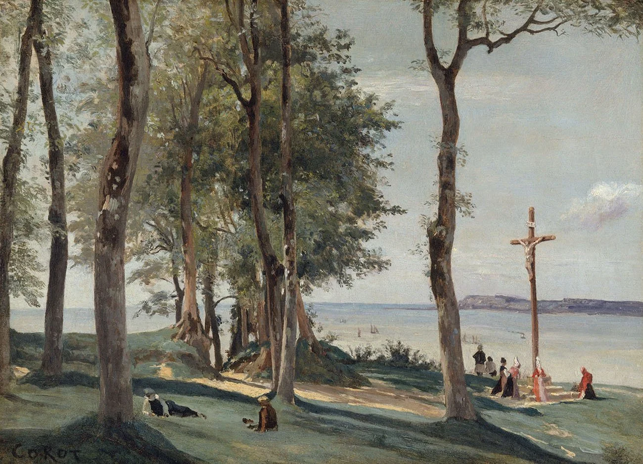 Digitaler Download: Kalvarienberg von Honfleur – Camille Corot (historisches Gemälde)