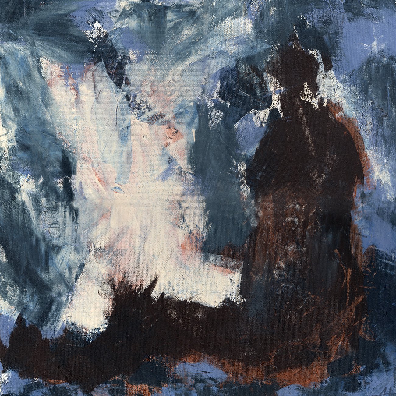 Abstrakt-expressives Gemälde „Invisible“ von AnnHo Arts