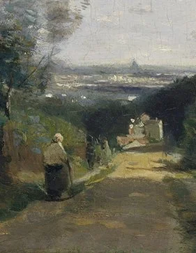 Digitaler Kunstdruck: Die Umgebung von Paris von Camille Corot (vollständiges Bild)