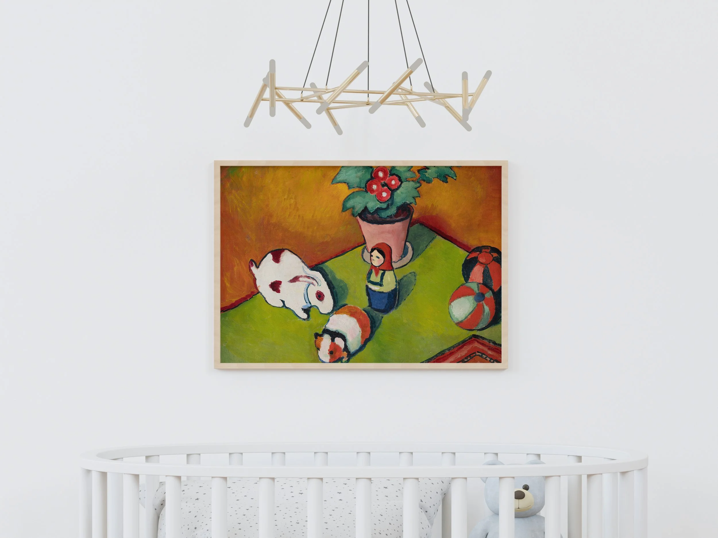 Mockup: Walterchens Spielsachen als Wandbild im Kinderzimer (Beispieldarstellung)