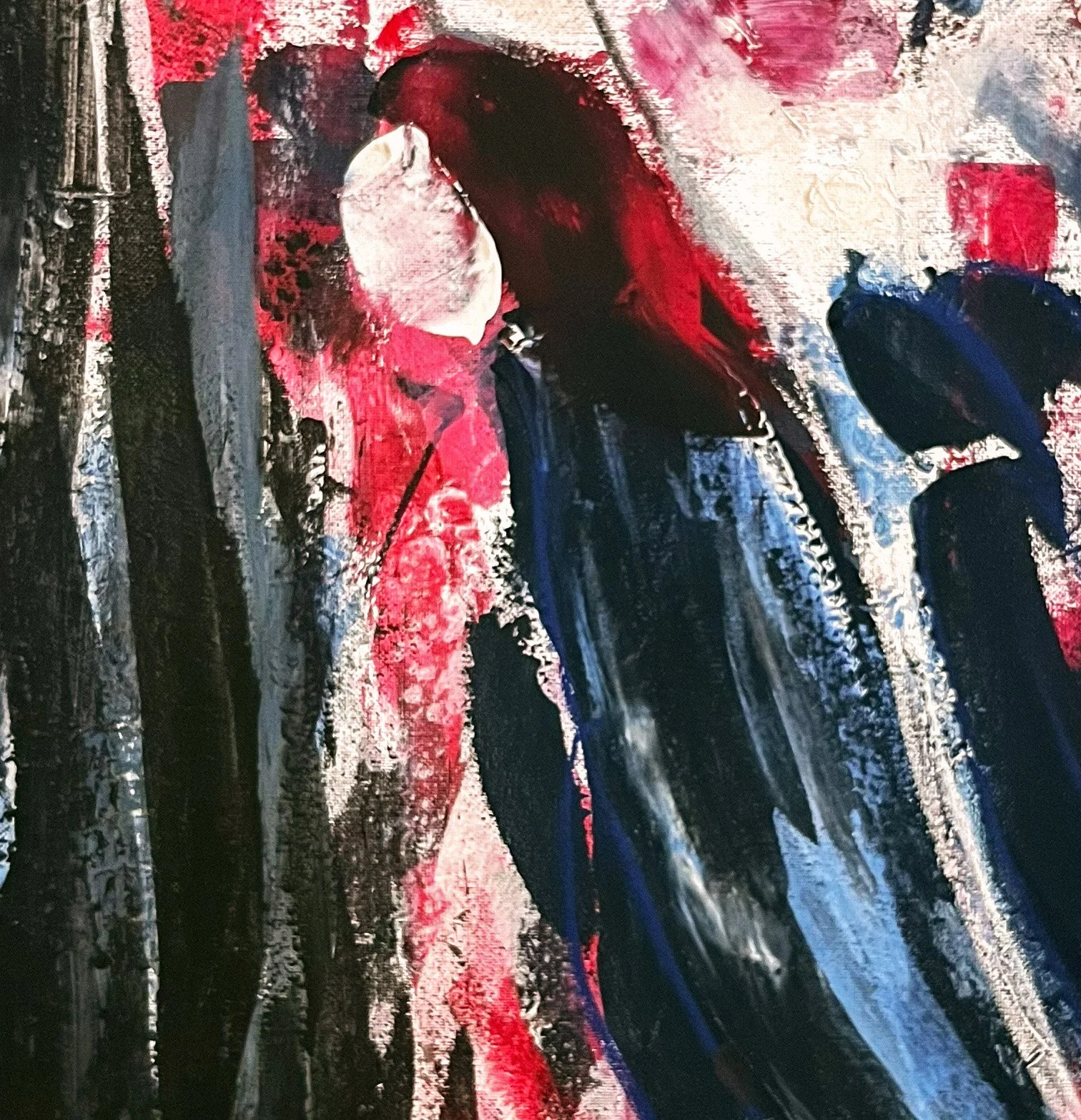 Detail des abstrakt-expressiven Gemäldes „From Hell into Dark“ von Anna Honecker