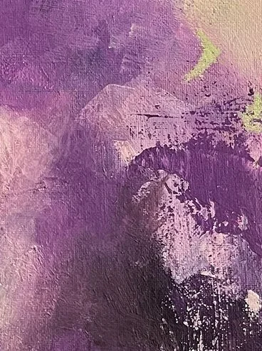 Detailansicht aus „Halloween at Night“ mit violetten Farbschichten und strukturierter Oberfläche
