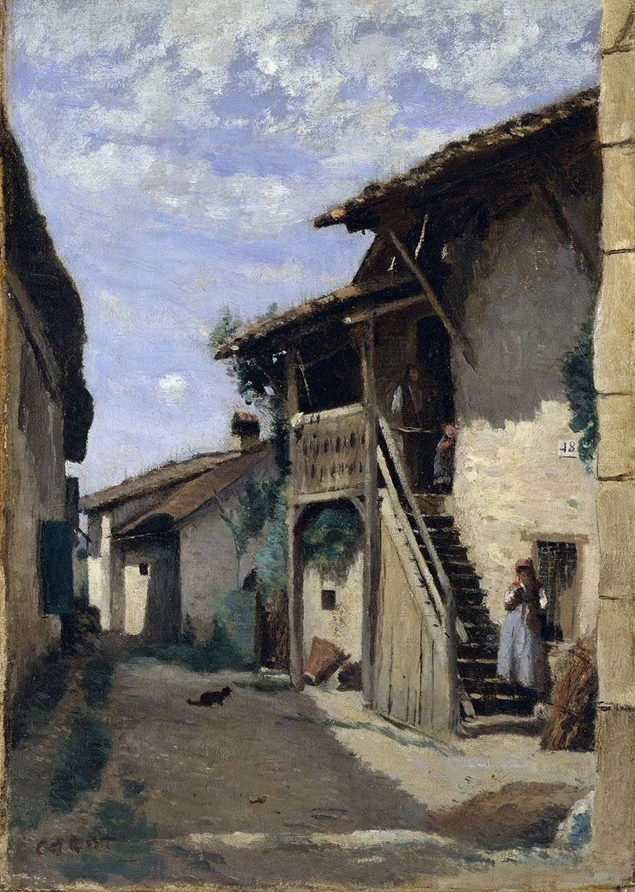 Digitaler Download: Eine Dorfstraße in Dardagny – Camille Pissarro (historisches Gemälde)