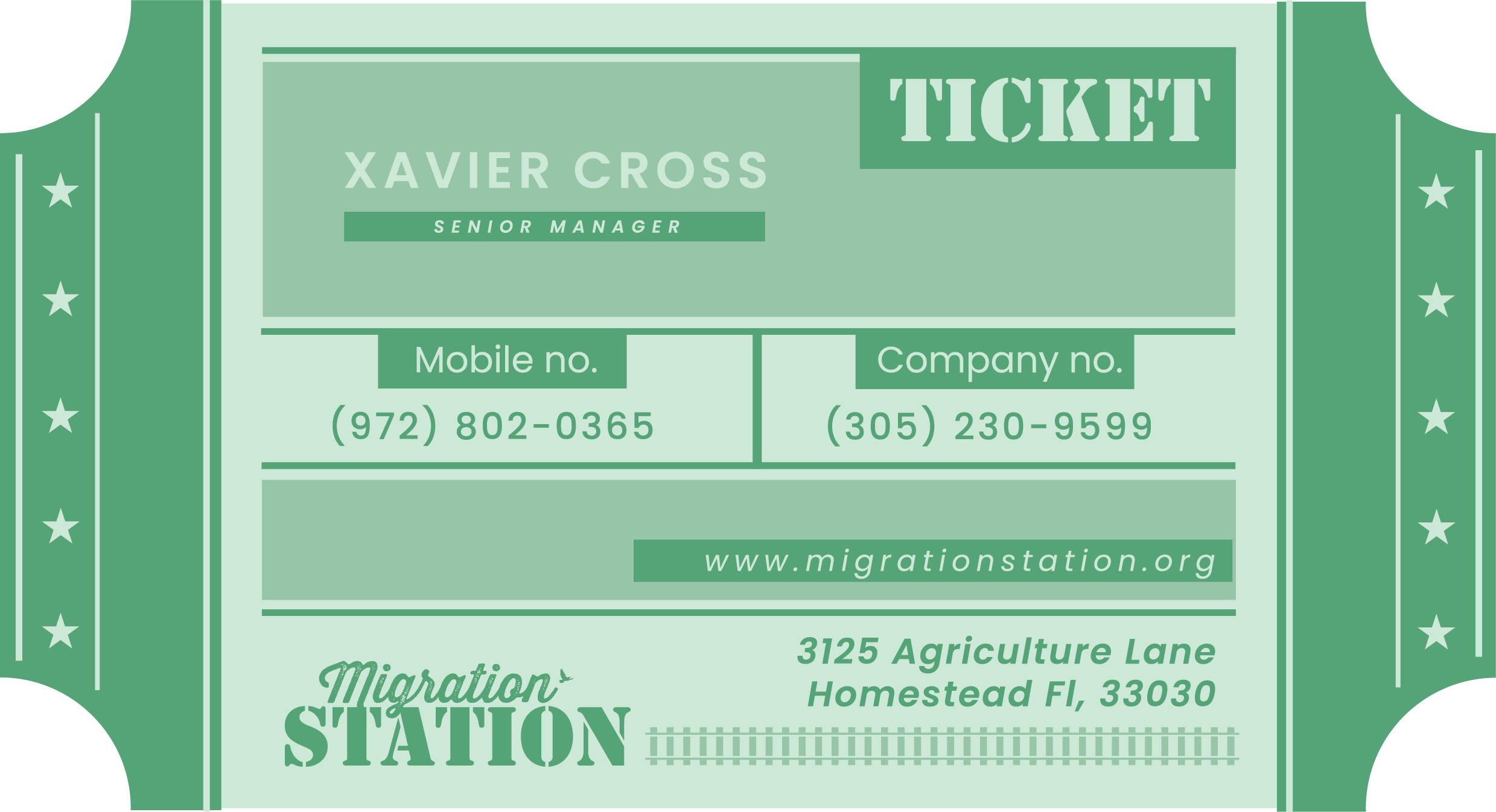 Business Card: Back (Green)