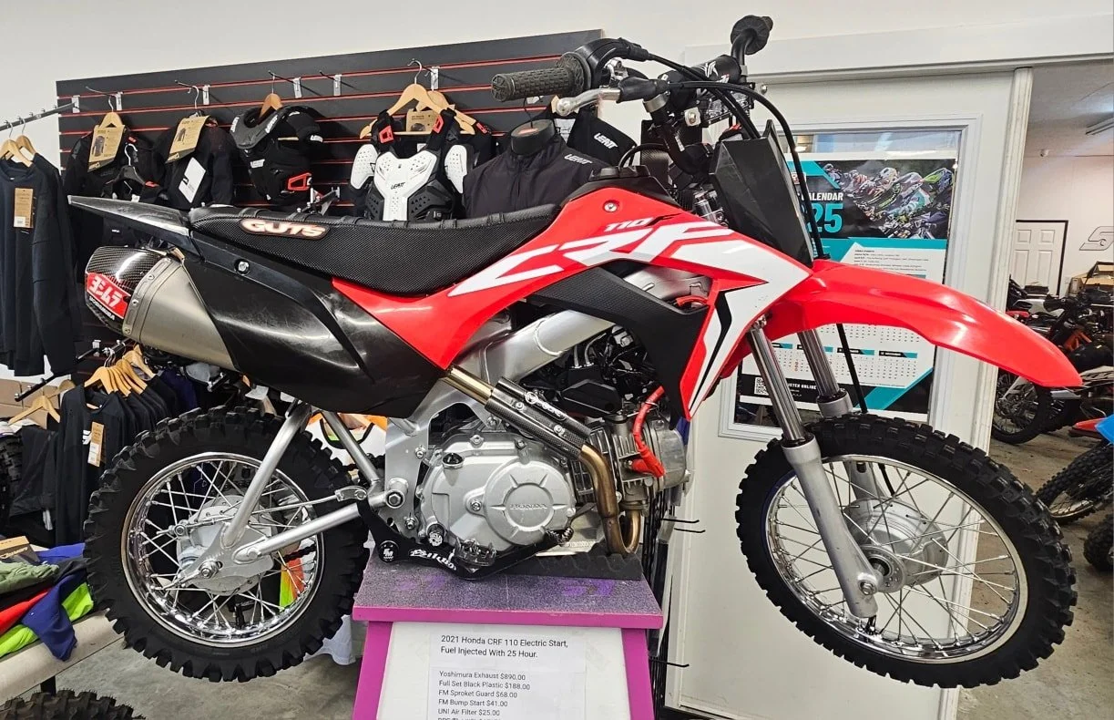 FOR SALE: Fully Built 2021 CRF110 Only 25 Hours! 

This is NOT your average 110.
One of our G7 fam is selling his fully decked-out, built CRF110, and it is absolutely MINT.

If you know&hellip; you know.
This thing is loaded front to back with premiu
