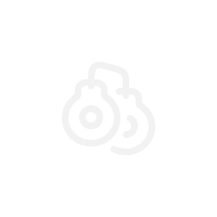 Simple white line drawing of handcuffs on a black background.