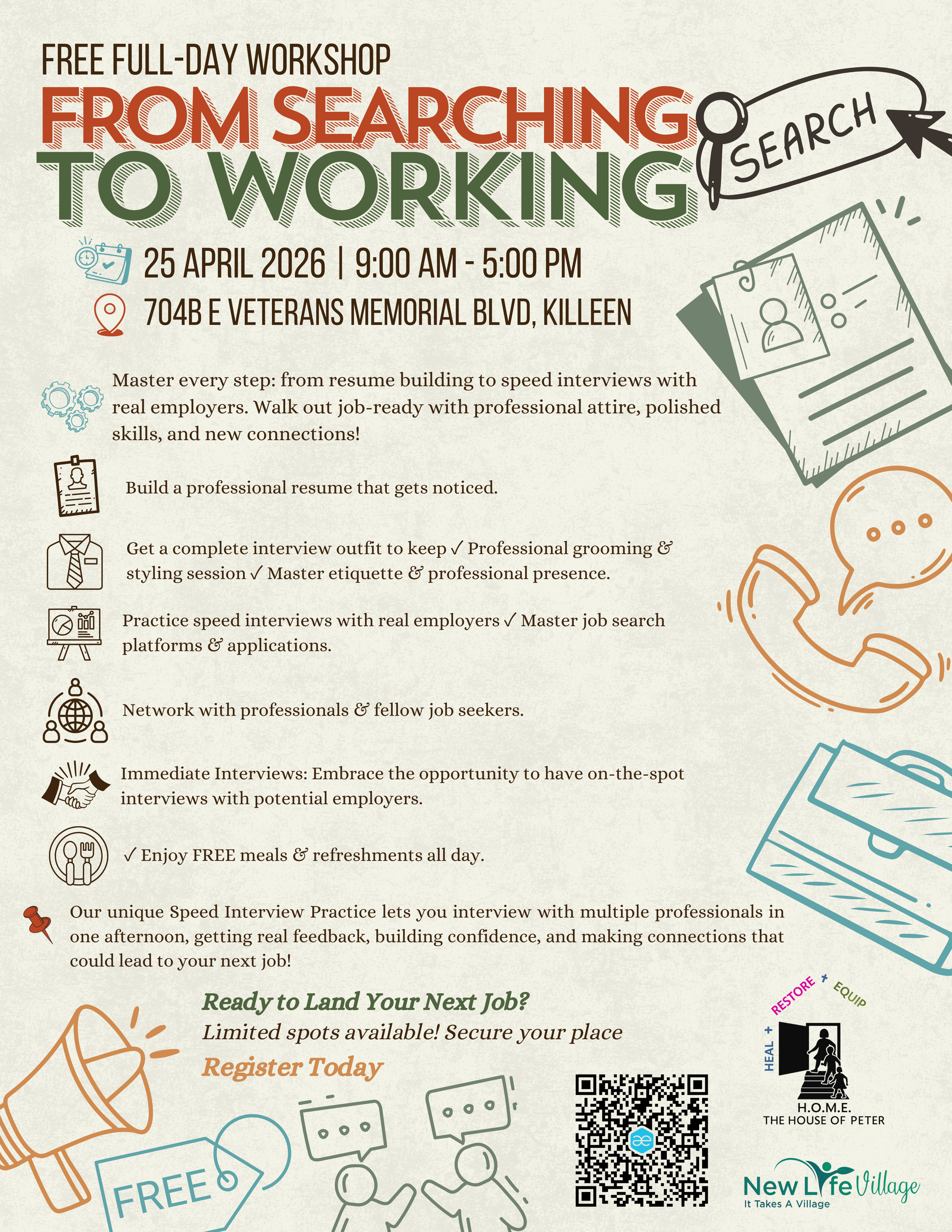 From Searching to Working