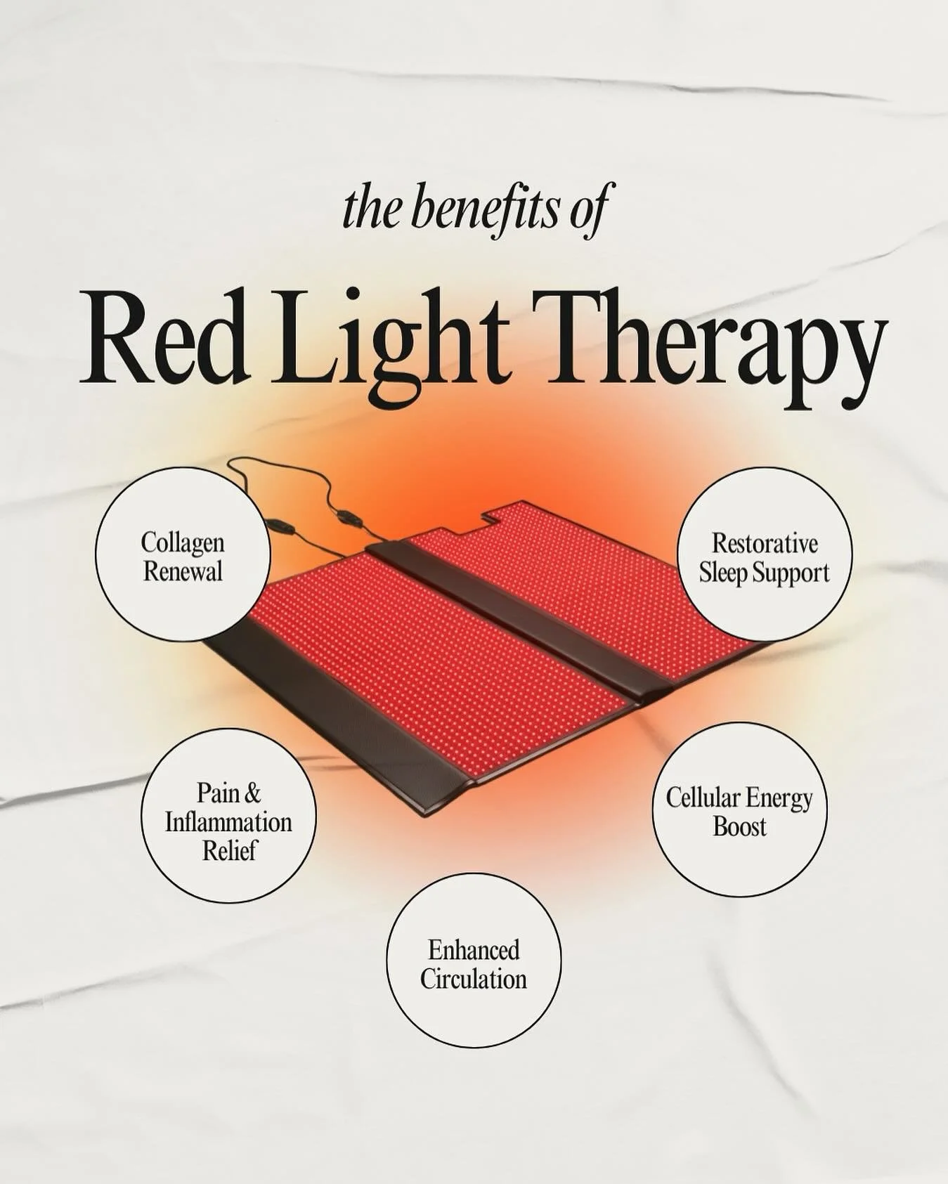 See what full-body red light therapy can do for you💥

Consistent red light therapy supports collagen renewal for firmer, smoother skin, reduces inflammation to ease pain and stiffness, and enhances circulation to deliver oxygen and nutrients more ef