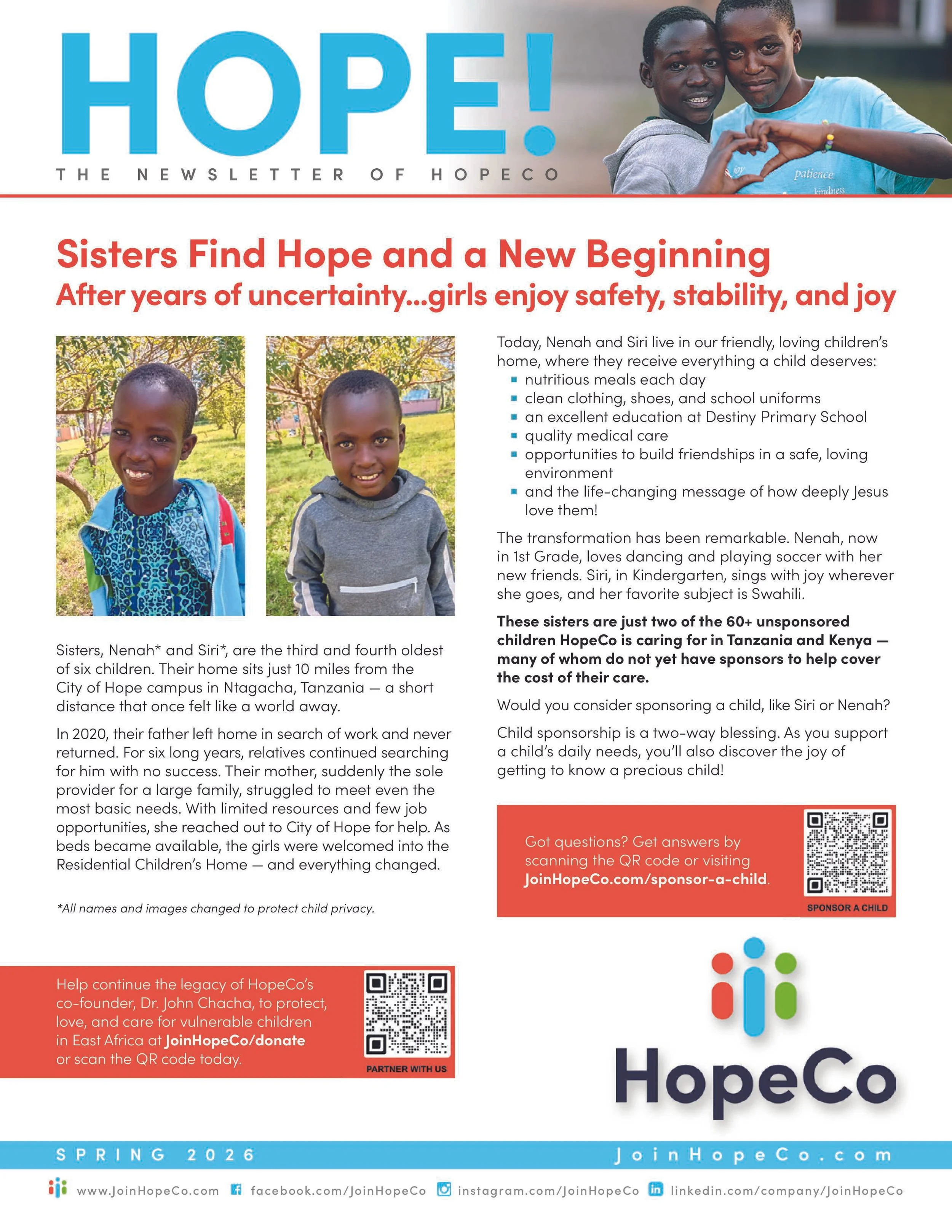 Spring 2026: Sisters Find Hope and a New Beginning