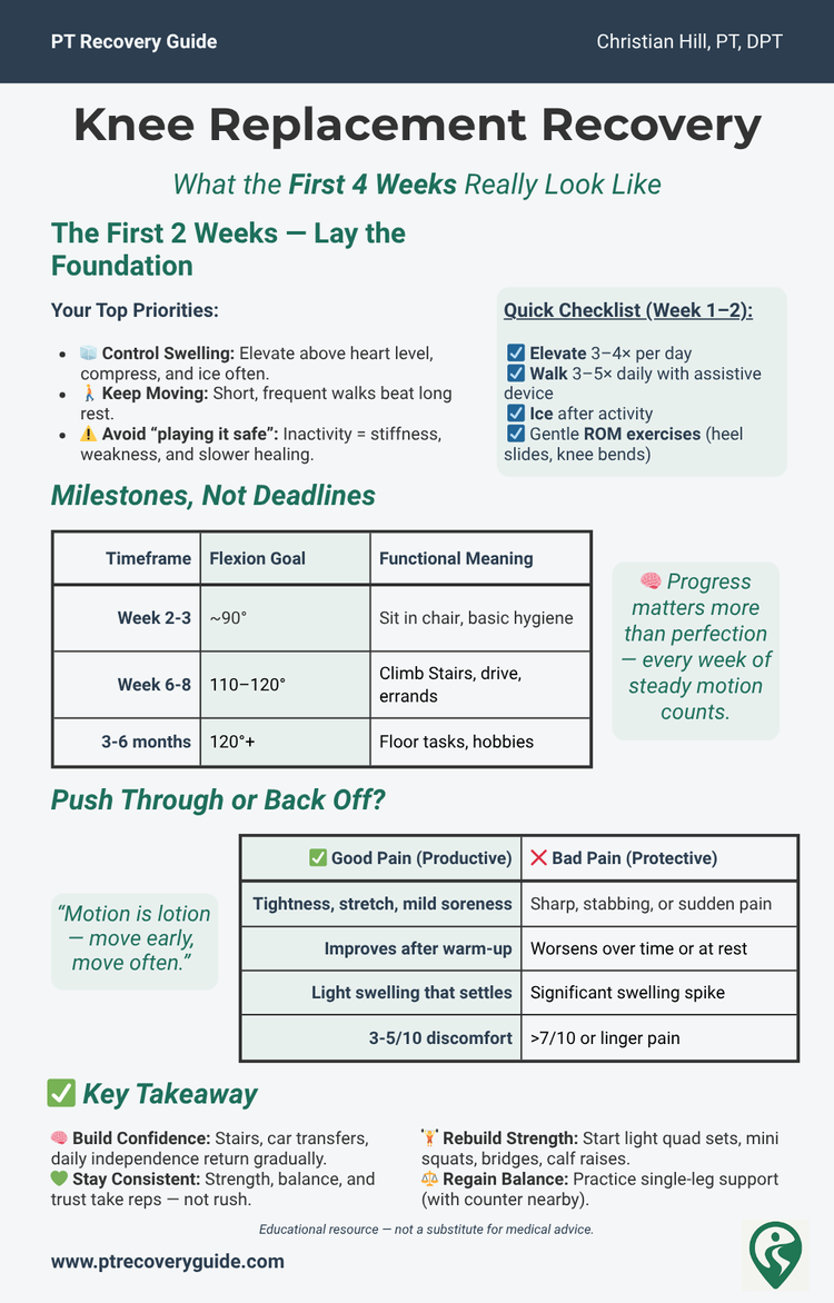Knee Replacement Recovery Timeline (Weeks 0–4): What to Expect After ...