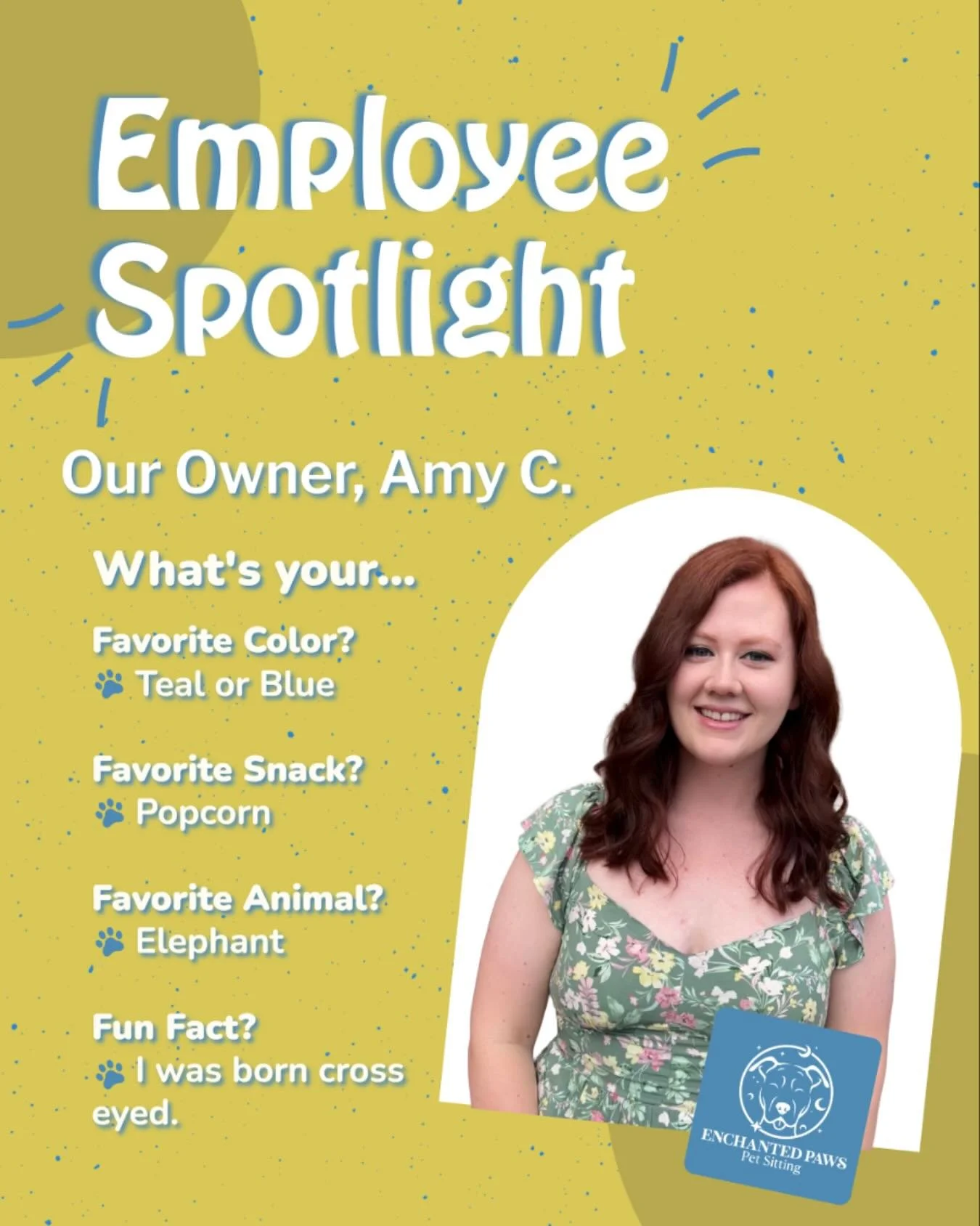 Meet the team!

This is our owner, Amy.

When she&rsquo;s not caring for your sweet pets she enjoys reading and spending time with her friends.

Check out some of her other favorite things! 

#petsittingmemphis #meeththeteam #owner #petsofmemphis