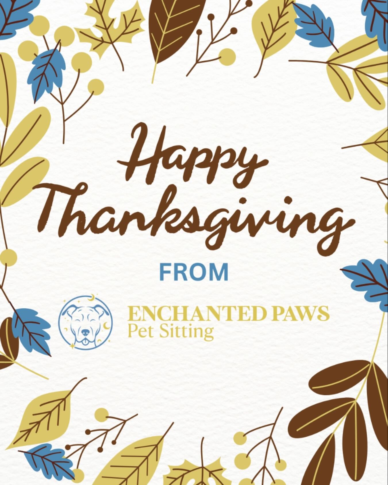 Happy Thanksgiving from all of us here at Enchanted Paws Pet Sitting!!

We are so grateful for all our amazing clients 🦃🥧

#petsittingmemphis #thanksgiving #pie #animallovers